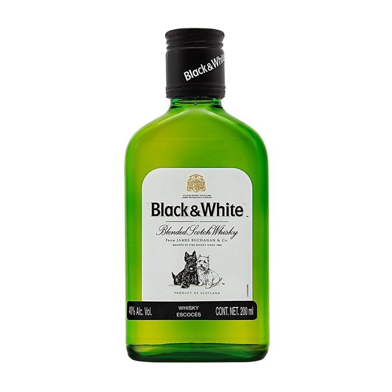 Caja de 48 Whisky Black And White Blend 200 ml 