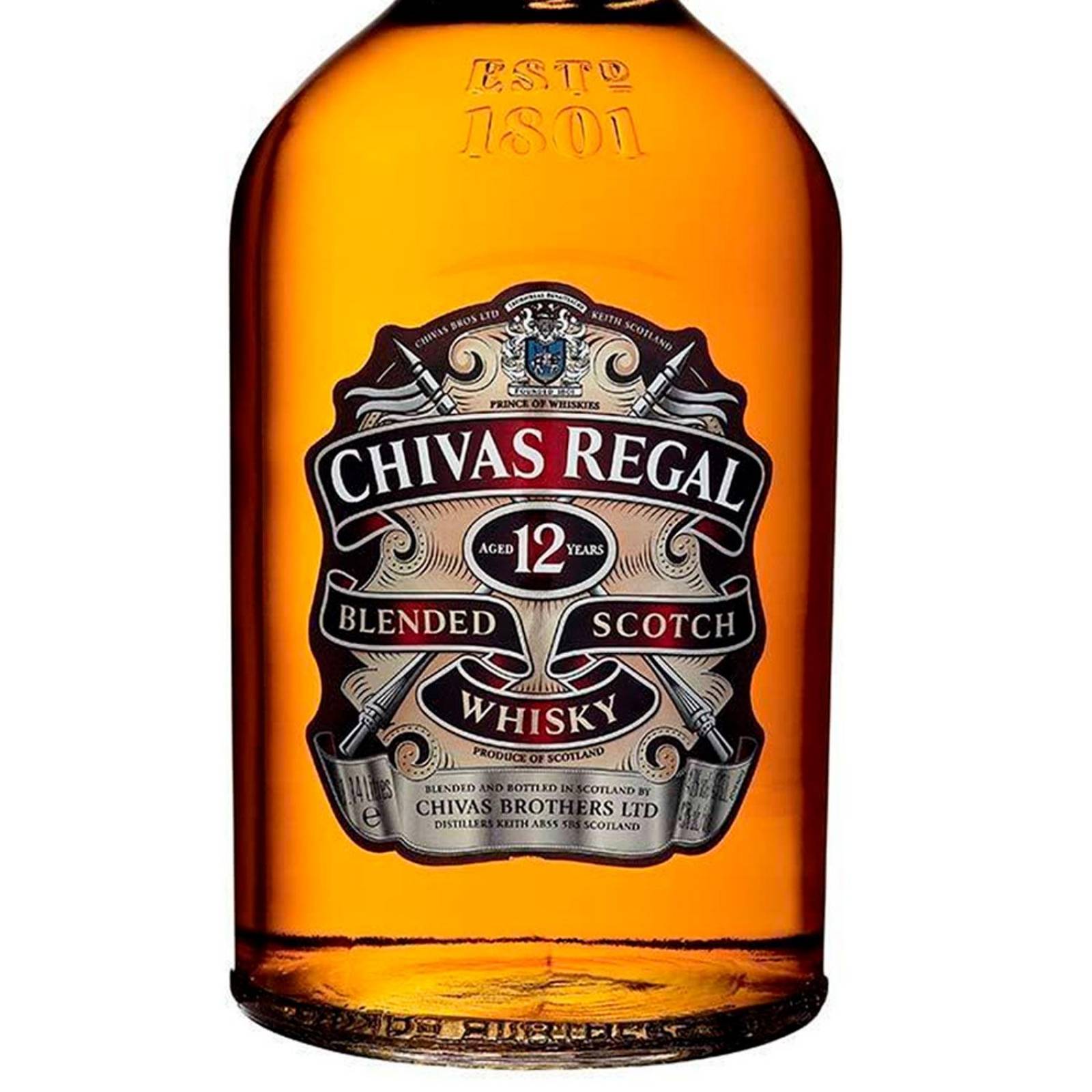 Caja de 6 Whisky Chivas Regal Blend 12 Años 1.75 L 