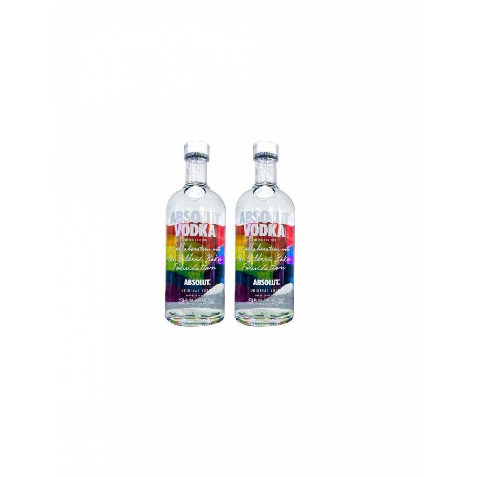 Pack de 2 Vodka Absolut Rainbow 750 ml