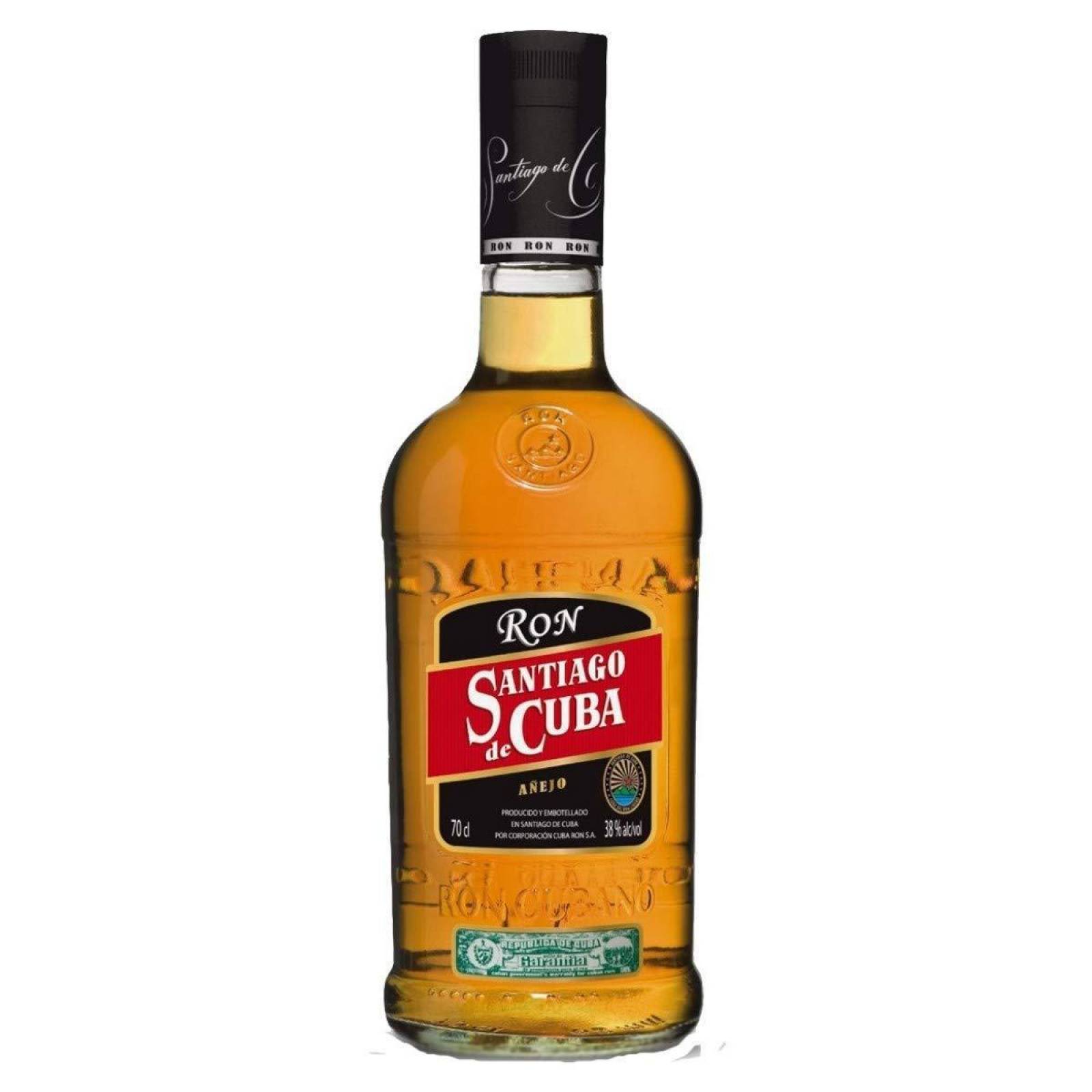 Pack de 4 Ron Santiago De Cuba Añejo 7 Años 700 ml 