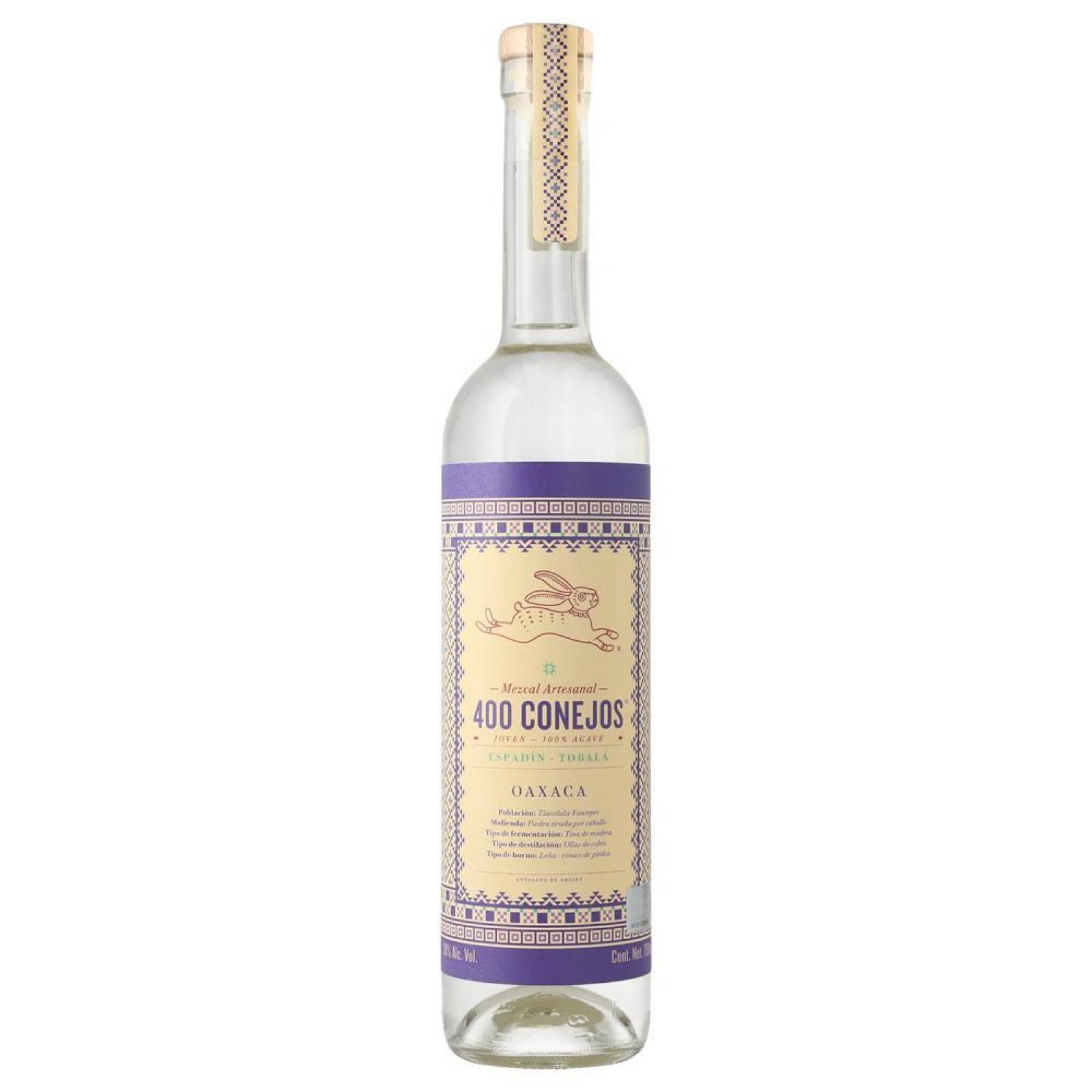 Mezcal 400 Conejos Espadin Tobala 750 ml 