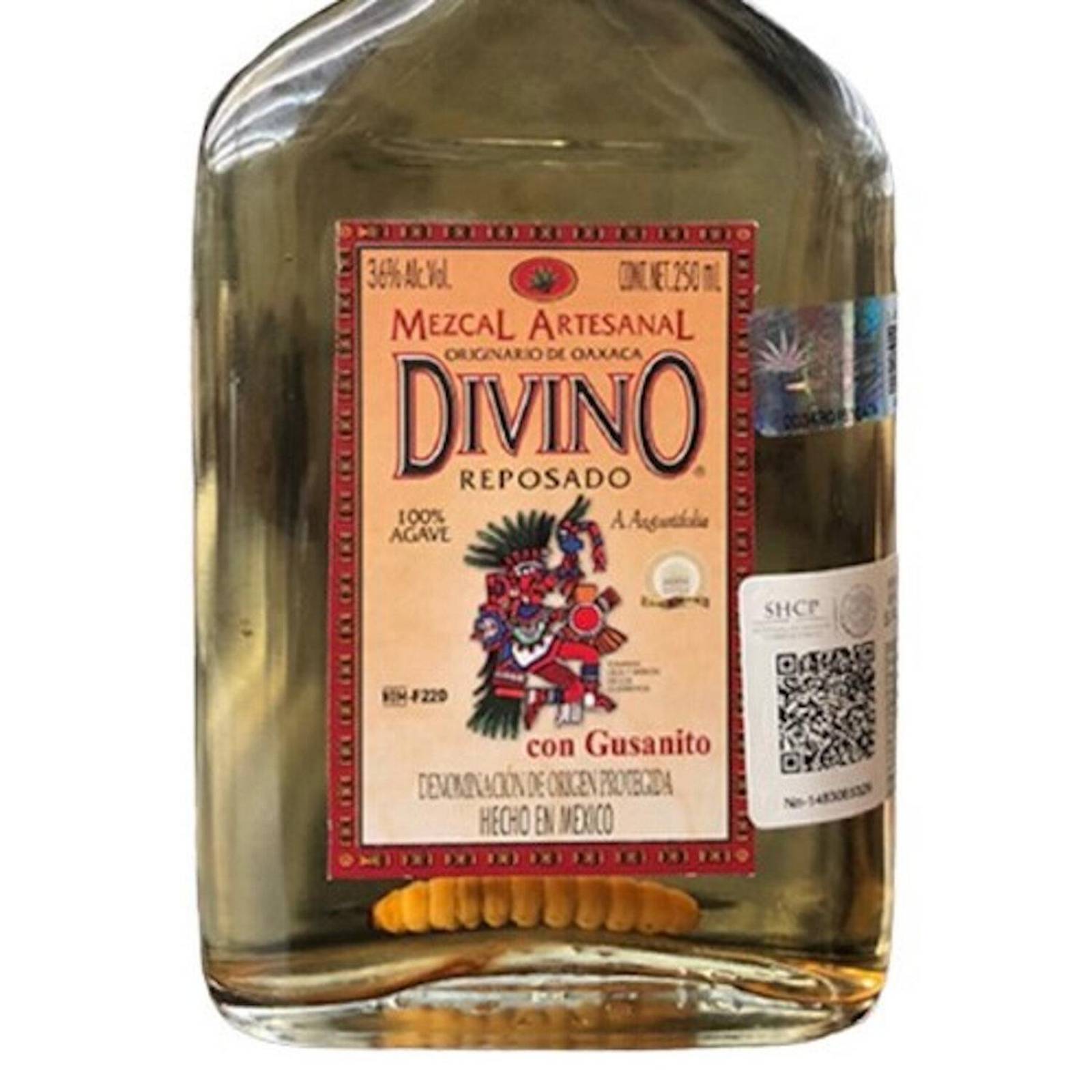 Mezcal Divino Reposado C/Gusano 250 ml