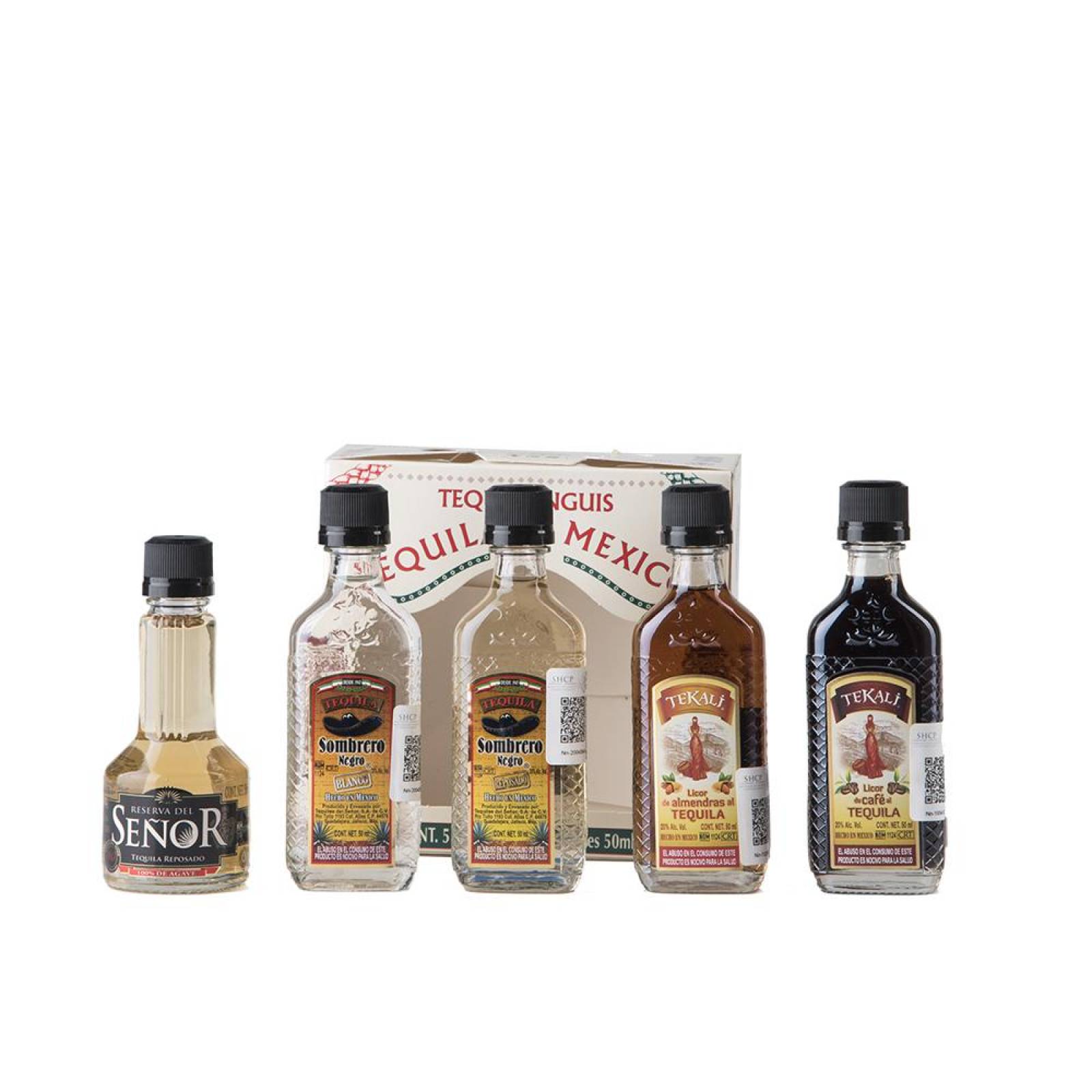 Pack de 12 Tequila Es Mexico Estuche c/5 Mini 50 ml 