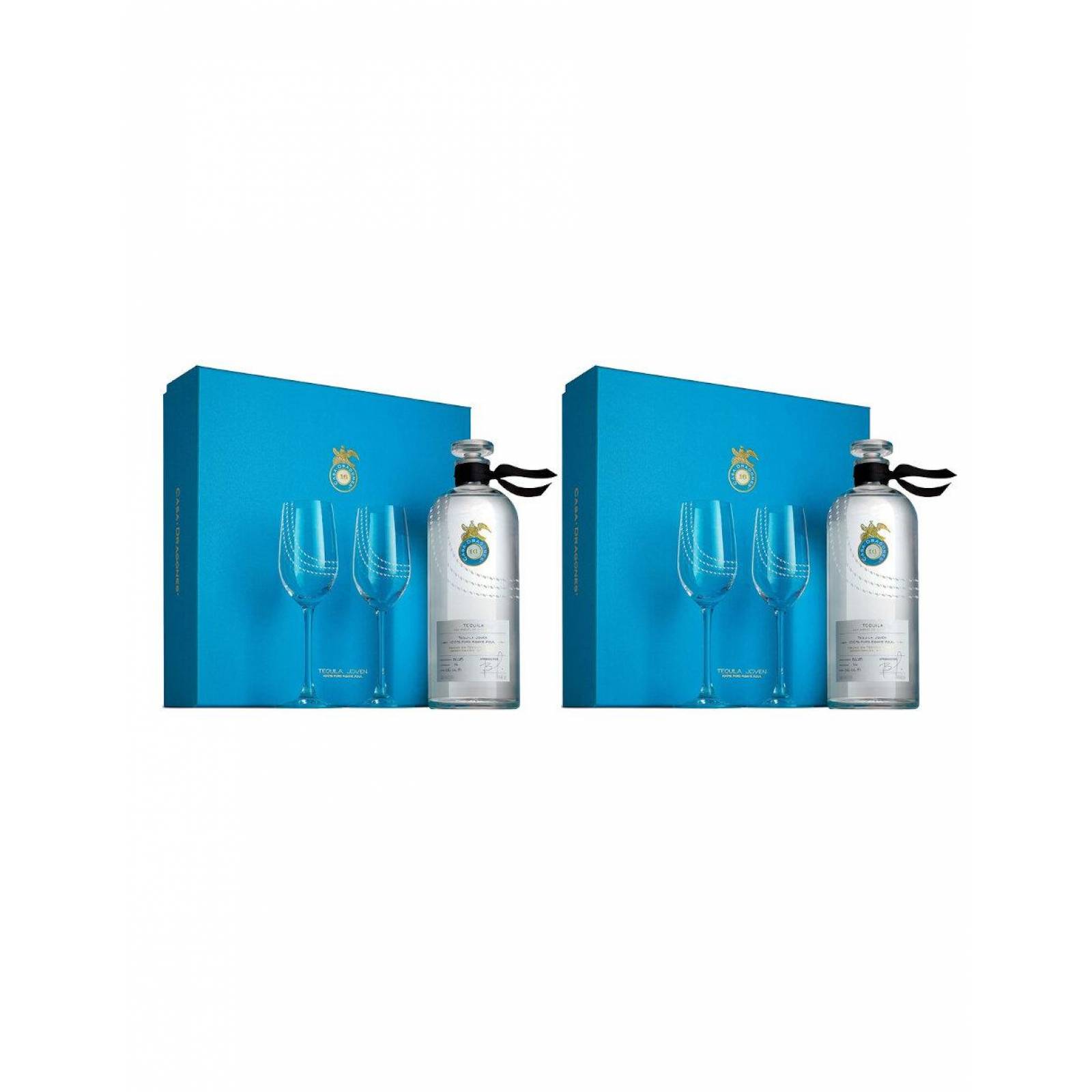 Pack de 2 Tequila Casa Dragones Joven +2 Copas 750 ml 