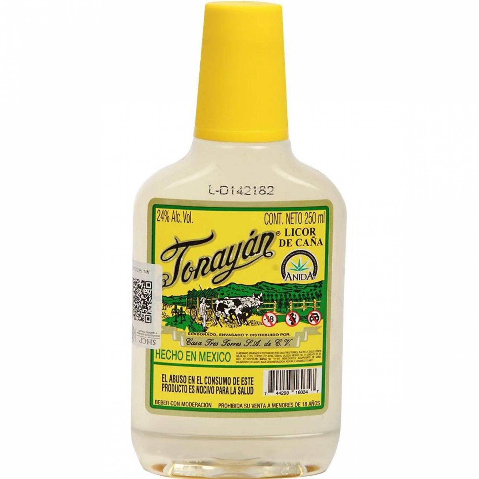 Pack de 6 Licor De Caña Tonayan Pet Amarillo 250 ml 