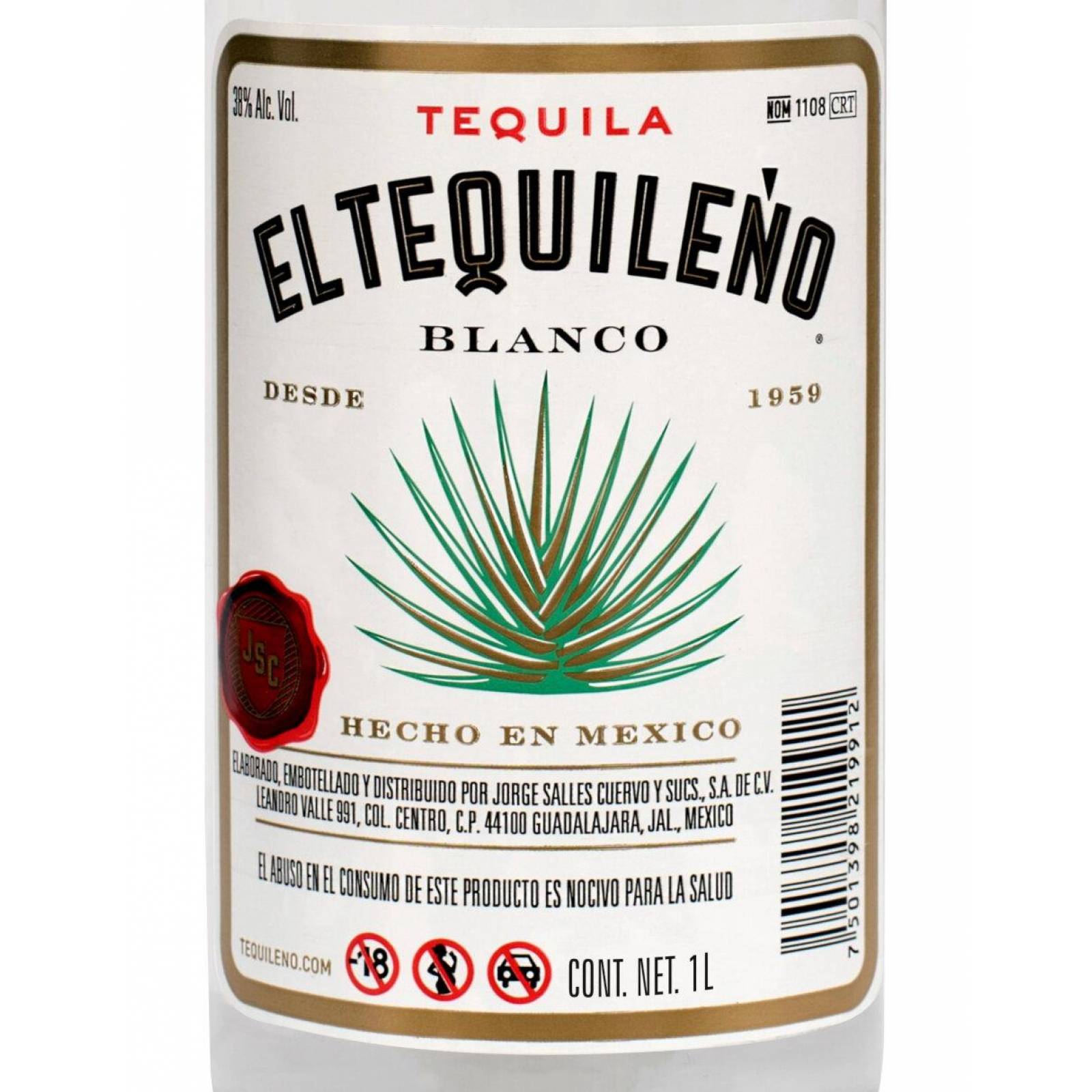 Pack de 4 Tequila Tequileño Blanco 1 L 