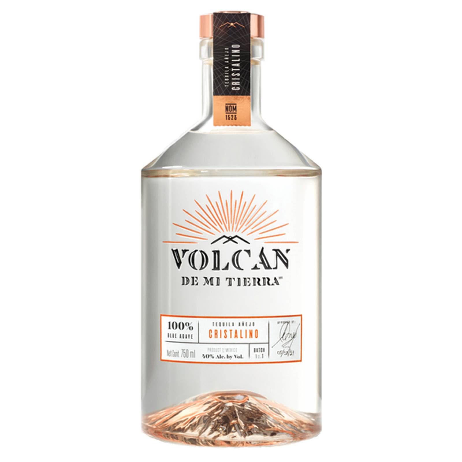 Pack de 4 Tequila Volcán De Mi Tierra Añejo Cristalino 750 ml 