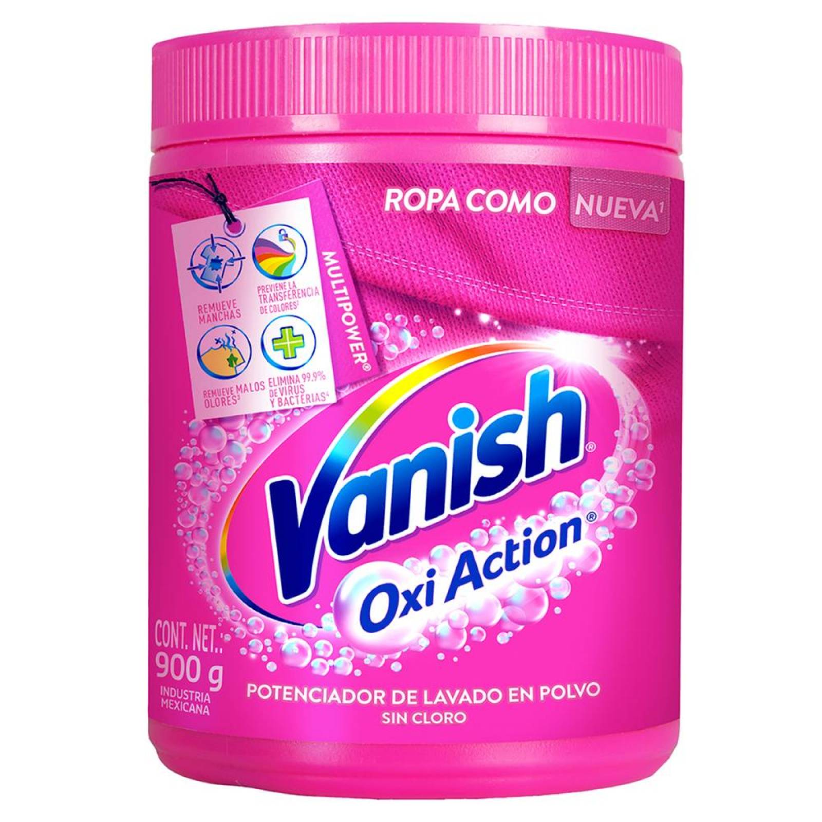 Quitamanchas en Polvo Vanish Oxi Action Rosa Multipower 900g 