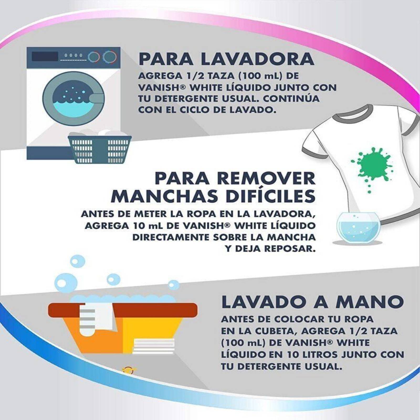 Quitamanchas en Gel Vanish Crystal White Repuesto 600 ml 