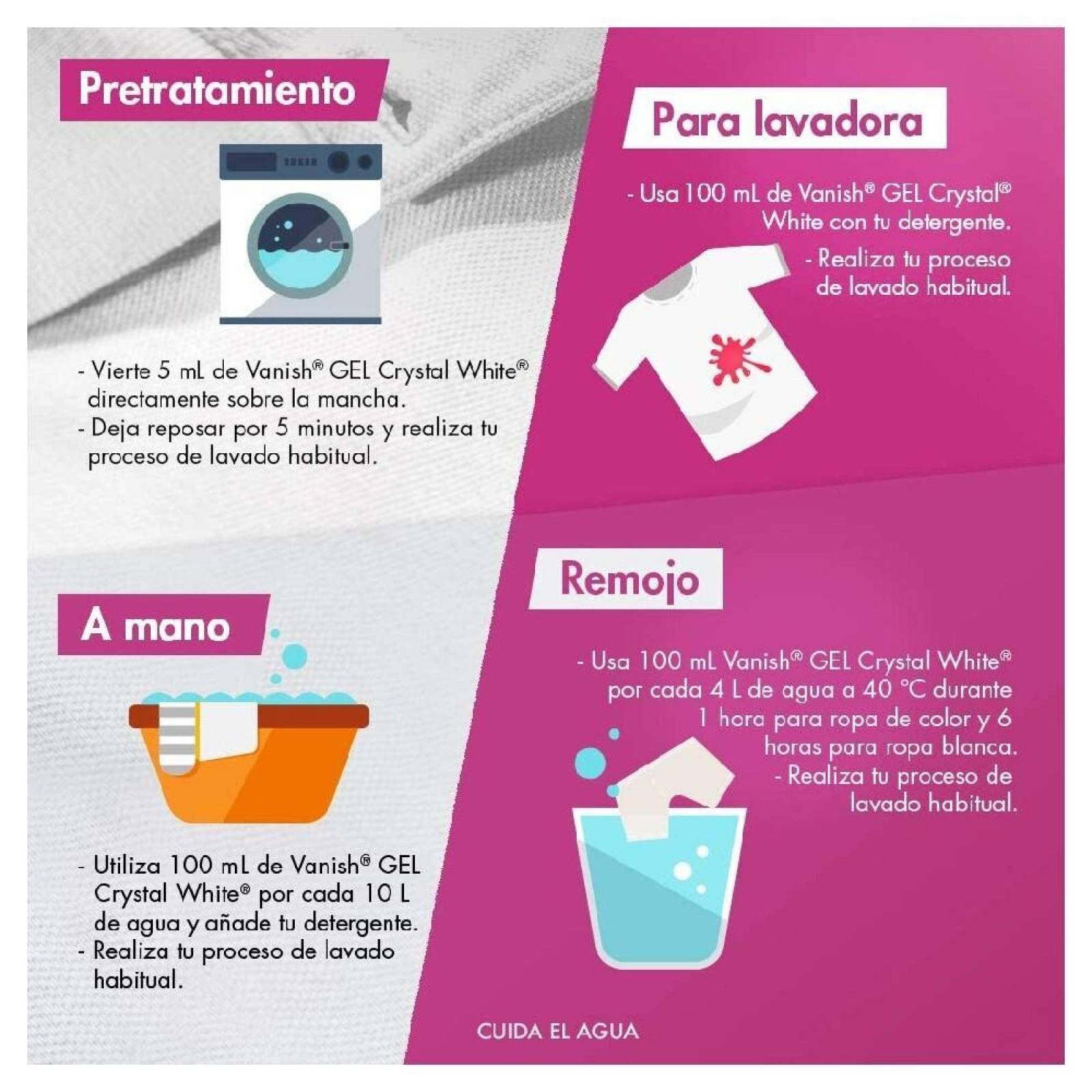 Quitamanchas en Gel Vanish Crystal White 435 ml 