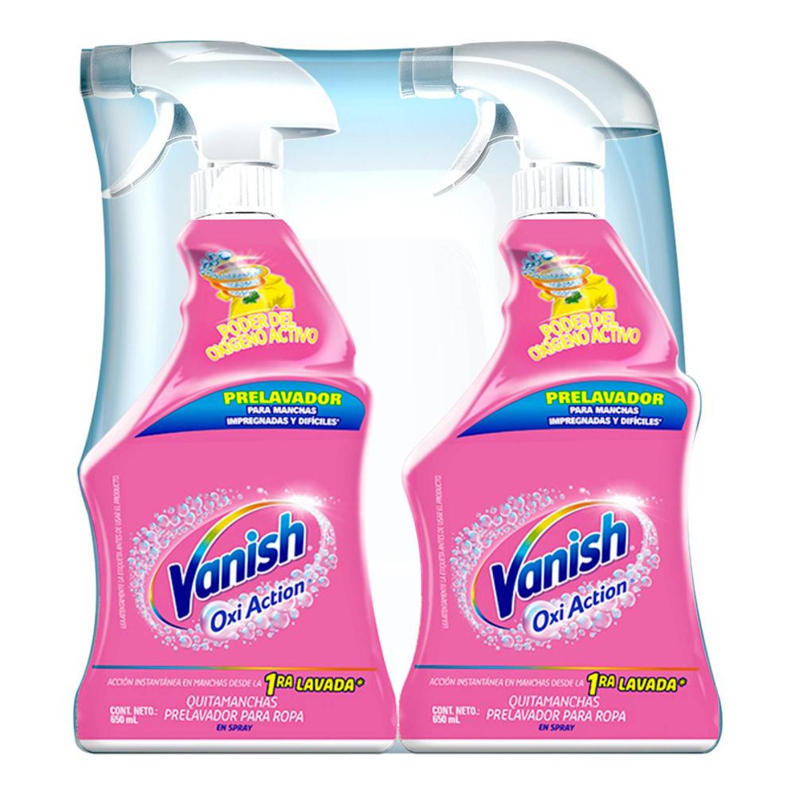 Prelavador Vanish Oxi Action para Ropa 2x650 ml 