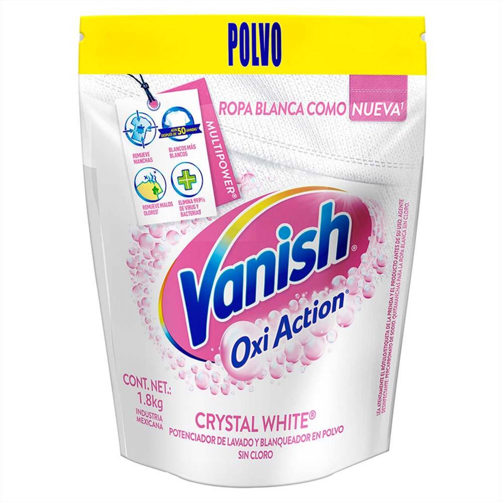 Quitamanchas en Polvo Vanish Oxi Action Crystal White 1.8Kg