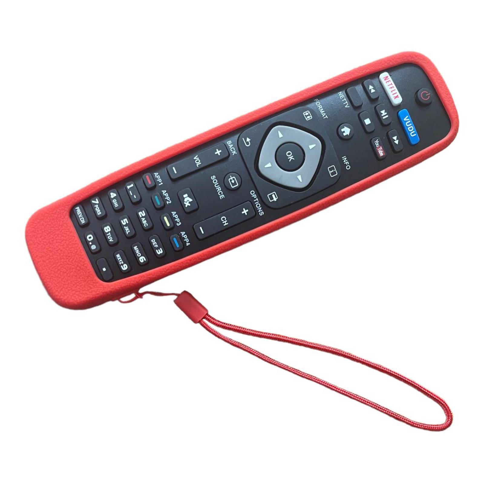 Funda De Silicon Para Control Remoto Philips Smart Tv Rojo 
