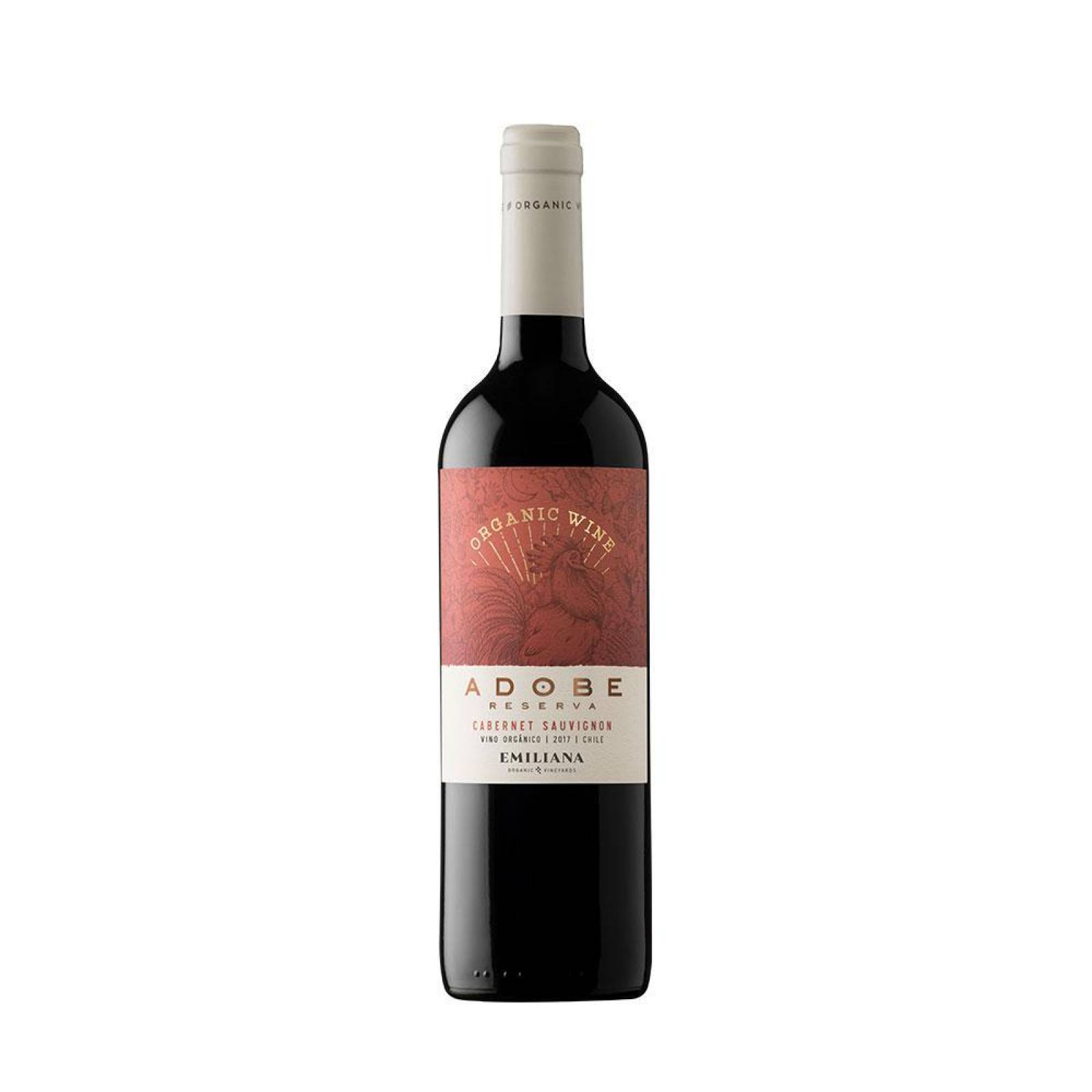 Pack de 6 Vino Tinto Adobe Reserva Cabernet Sauvignon Organico 750 ml 