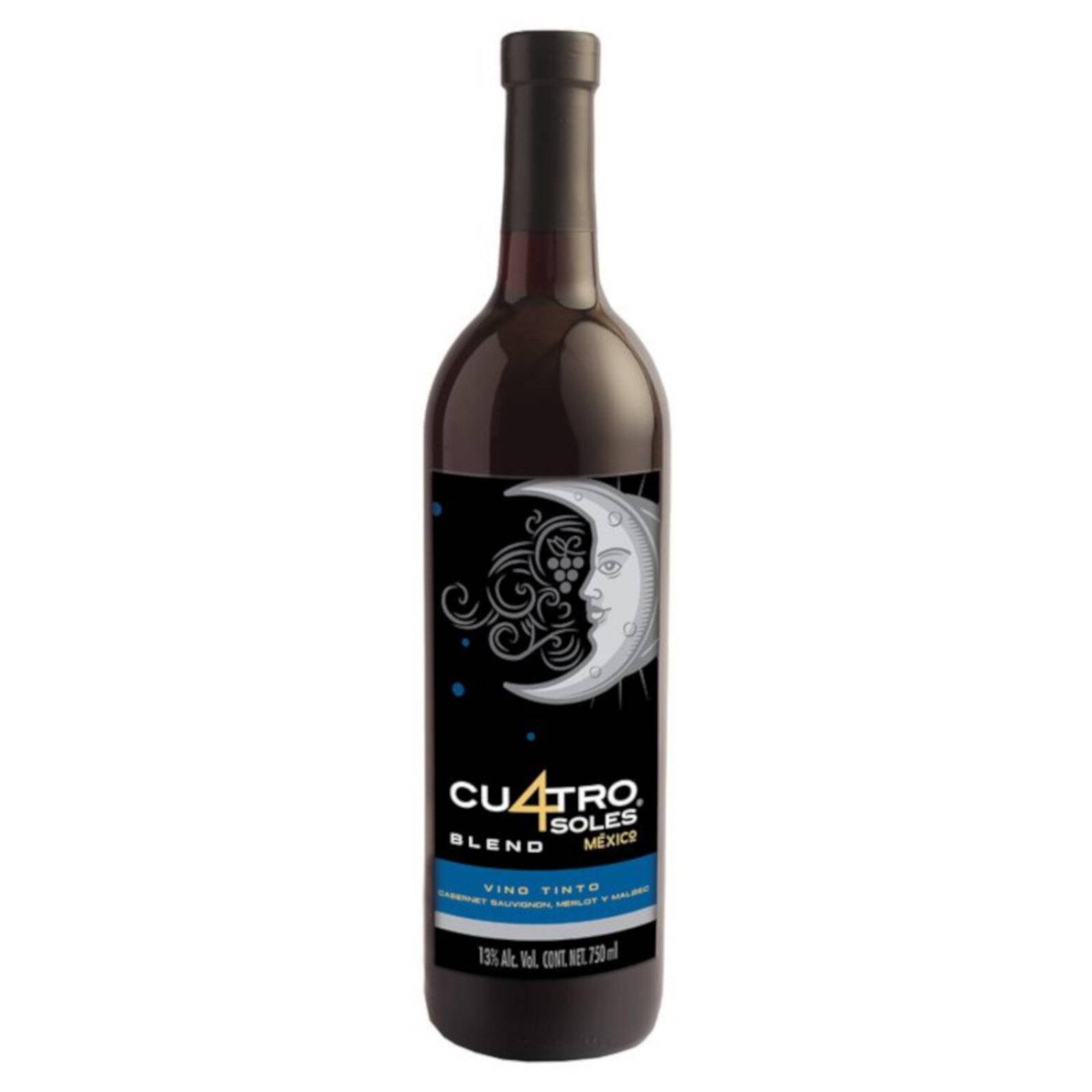 Pack de 4 Vino Tinto Cuatro Soles Blend 750 ml 