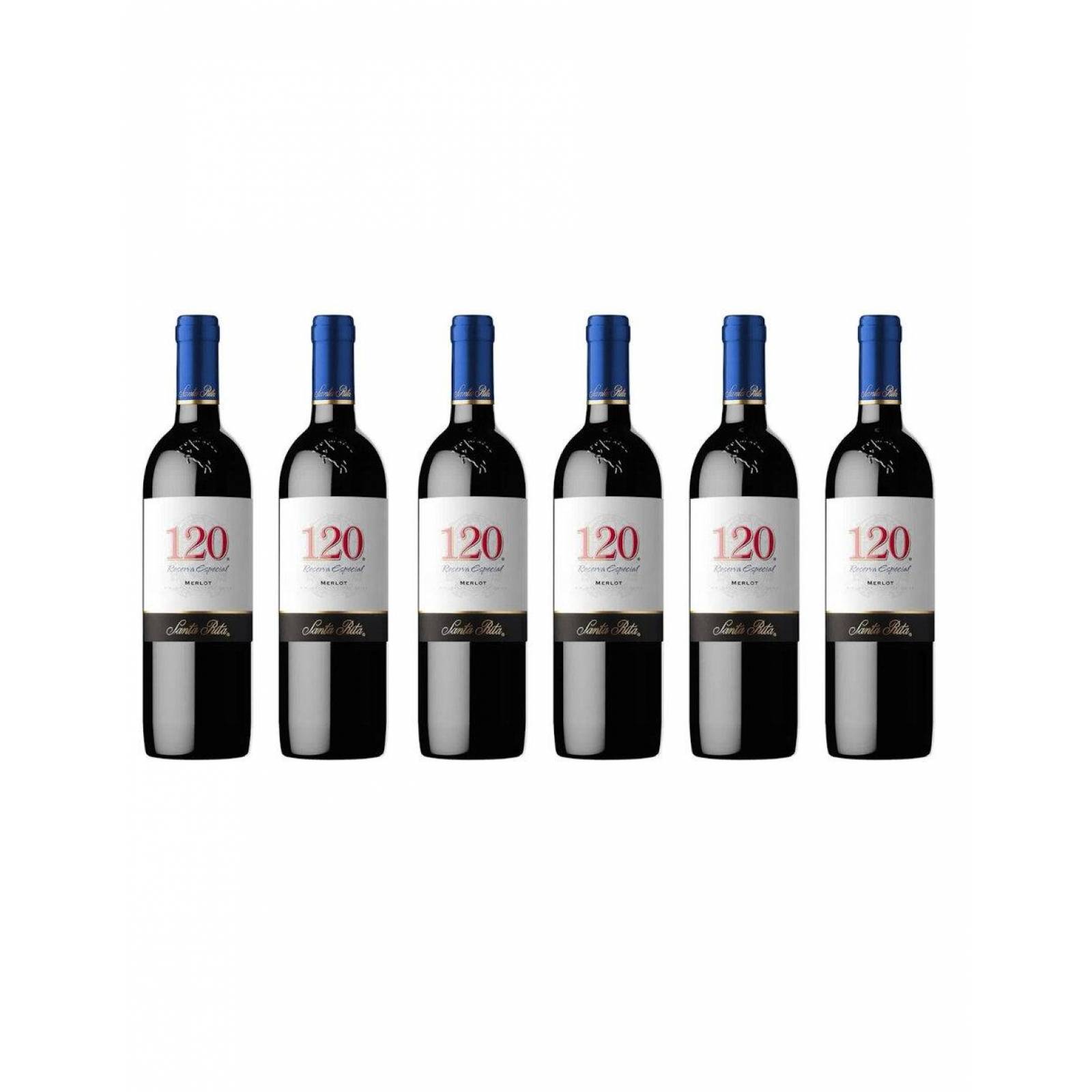 Caja de 6 Vino Tinto Santa Rita Viña 120 Reserva Especial Merlot 750 ml 