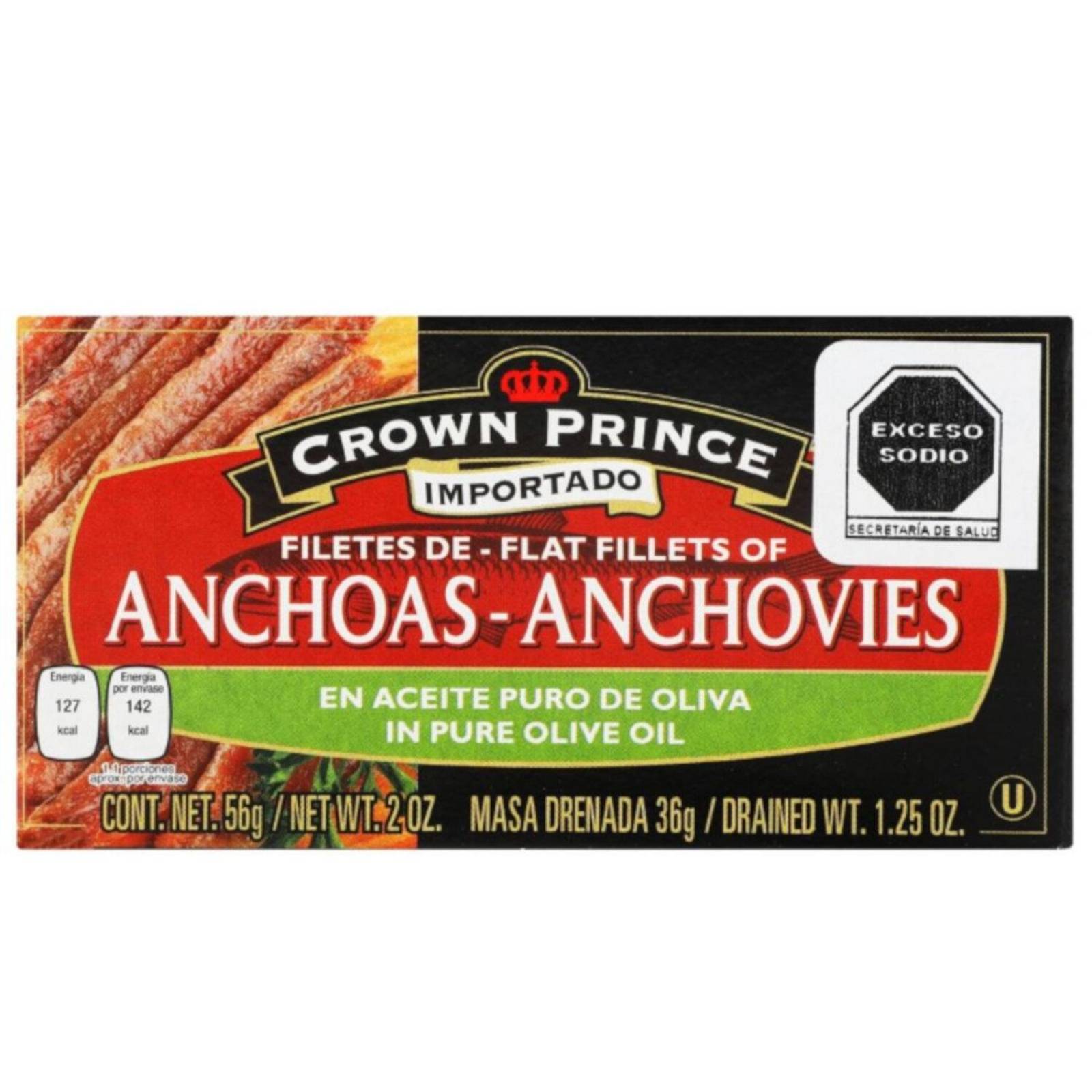 Pack de 12 Filete de Anchoas Crown Prince Aceite Oliva 56 gr