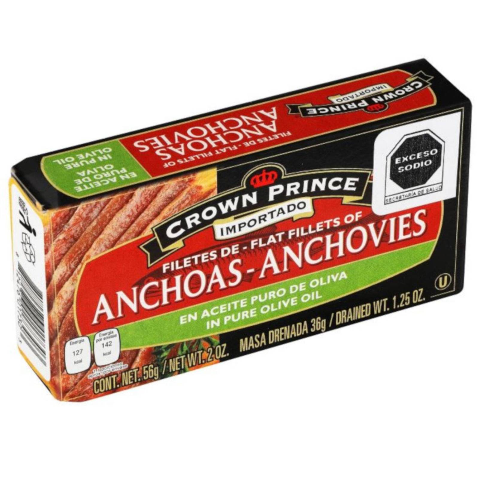 Pack de 12 Filete de Anchoas Crown Prince Aceite Oliva 56 gr