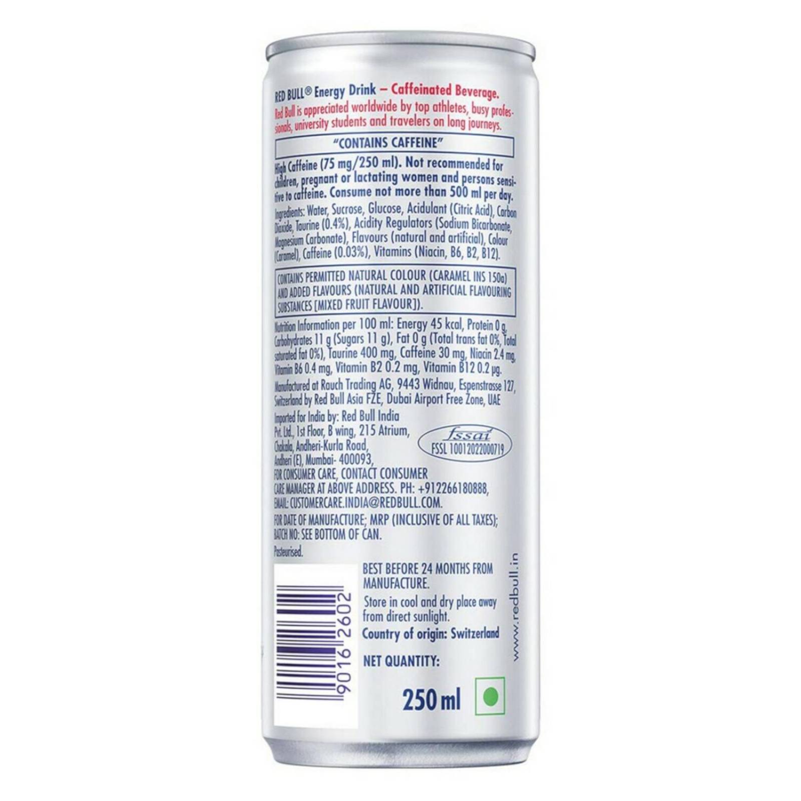 Pack de 24 Energizante Red Bull Energy Drink 250 ml 
