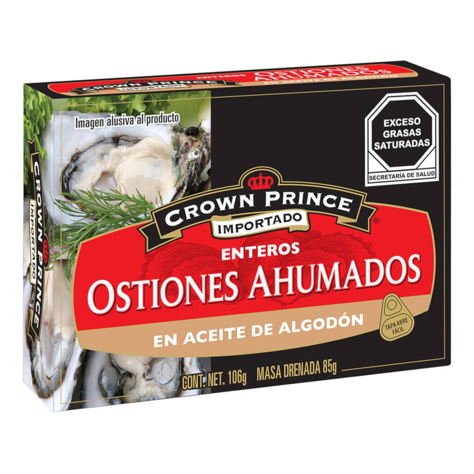 Pack de 12 Ostiones Crown Prince Ahumados 106 gr 
