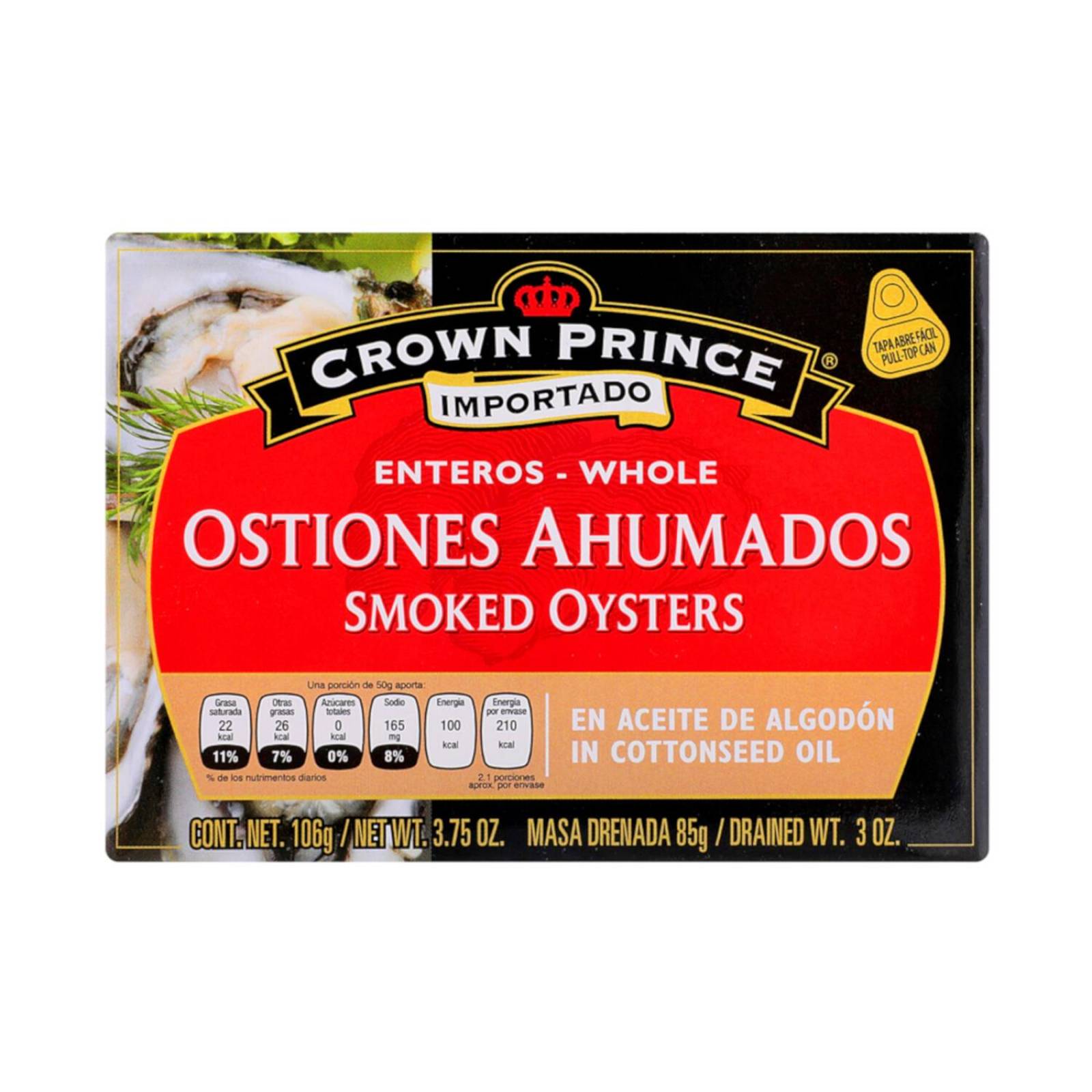 Pack de 12 Ostiones Crown Prince Ahumados 106 gr 
