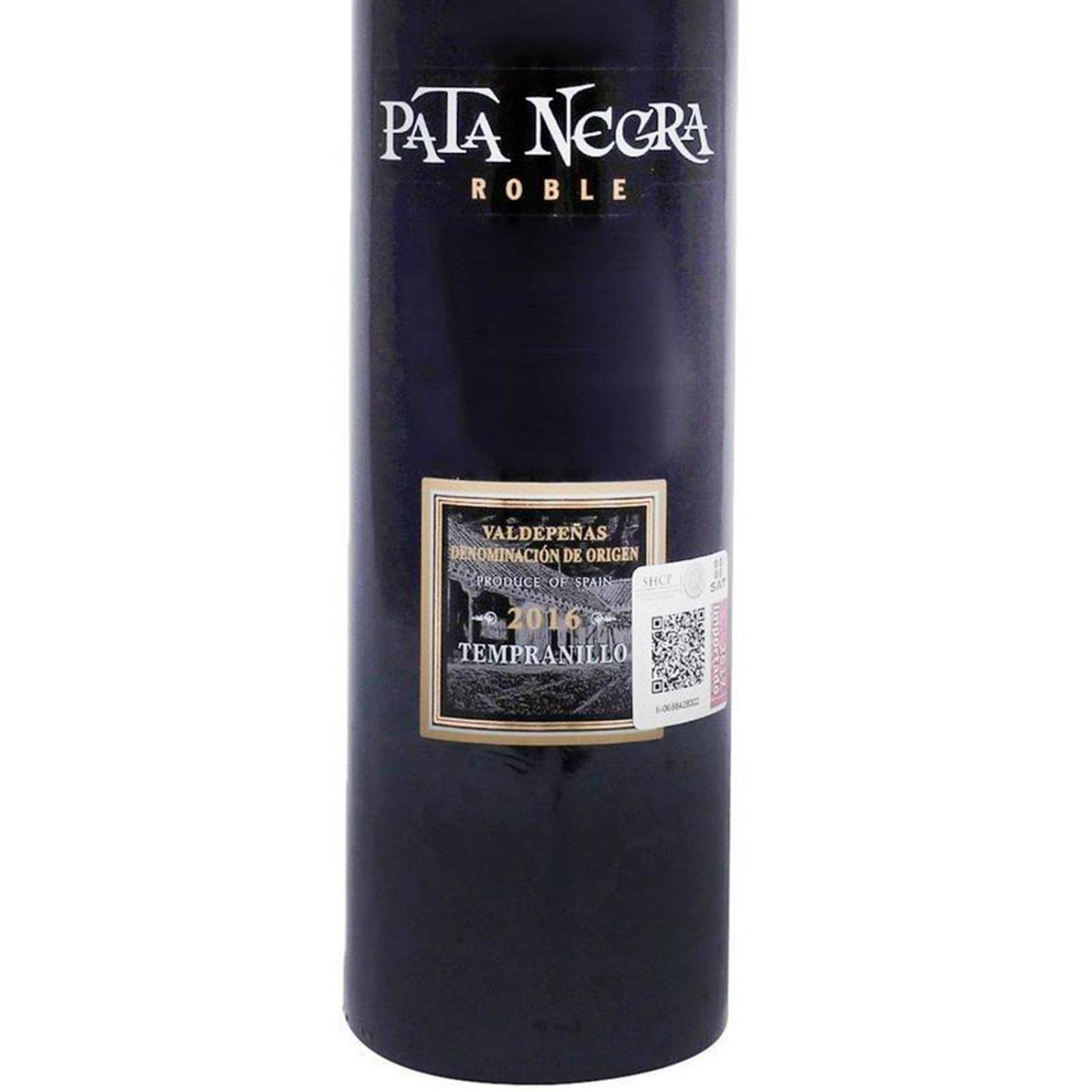 Vino Tinto Pata Negra Valdepeñas Roble Tempranillo 750 ml 