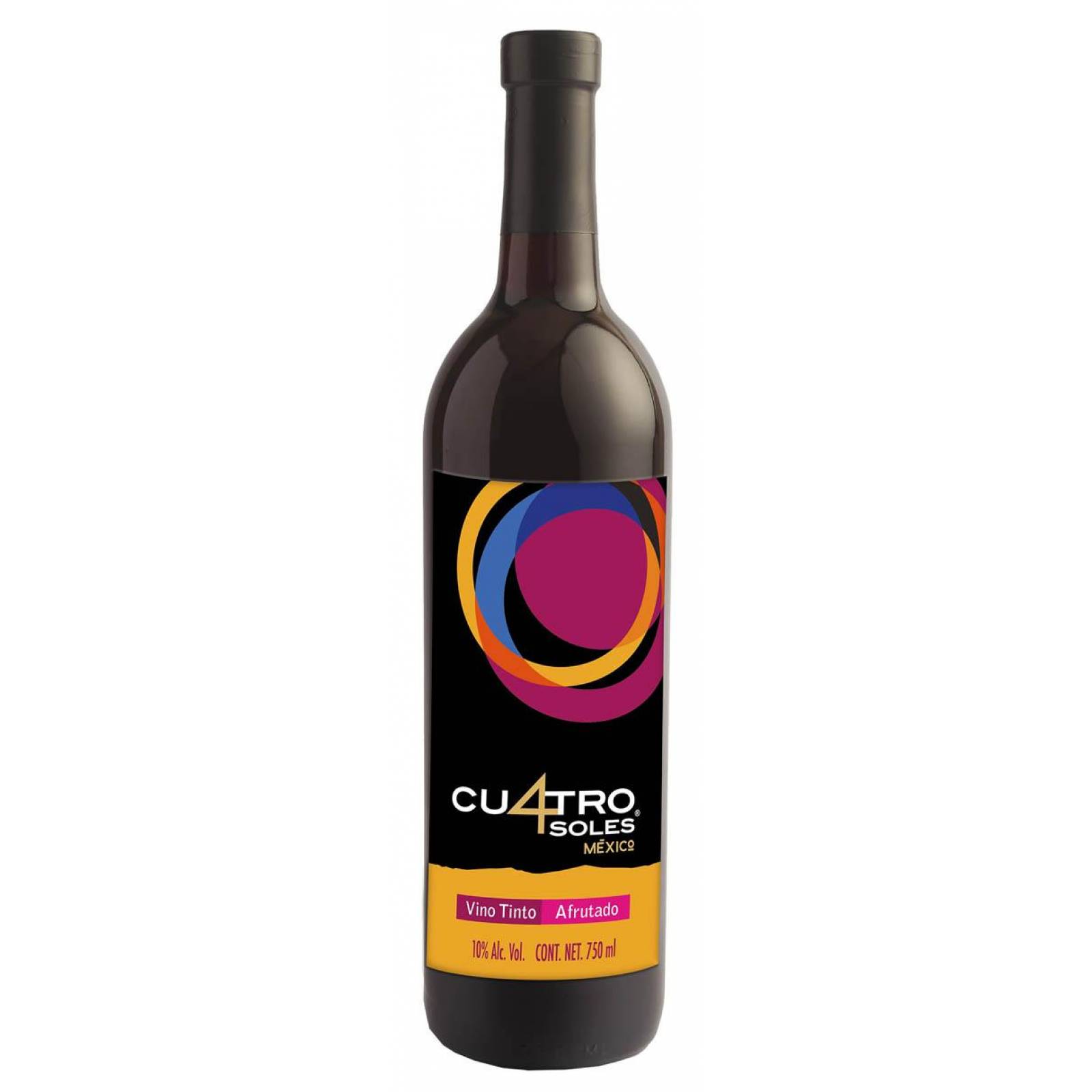 Pack de 6 Vino Tinto Cuatro Soles Afrutado 750 ml 