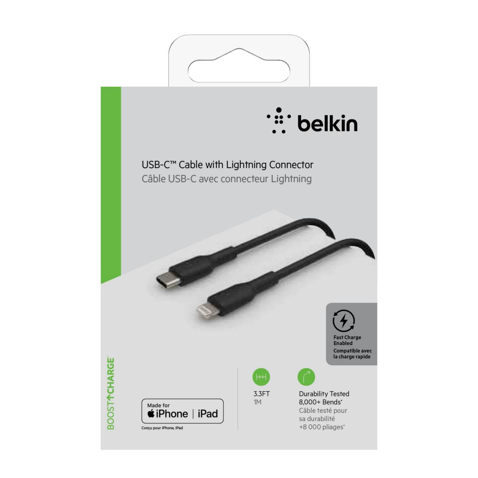 Belkin Adaptador de corriente USB-C + Cable USB-C a Lightning 1m