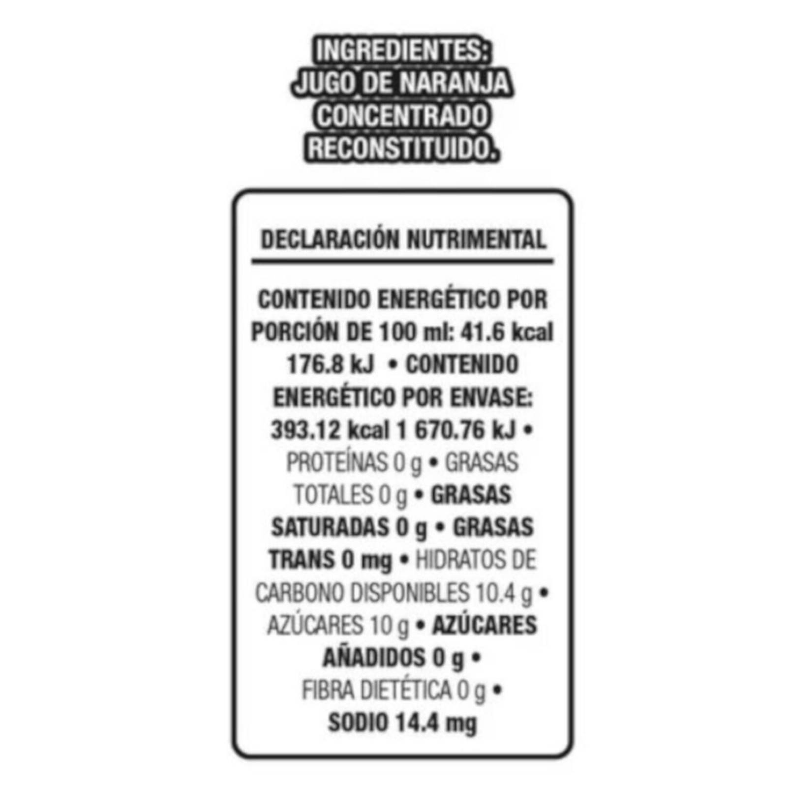 Pack de 12 Jugo Sonrisa Natura Naranja 946 ml