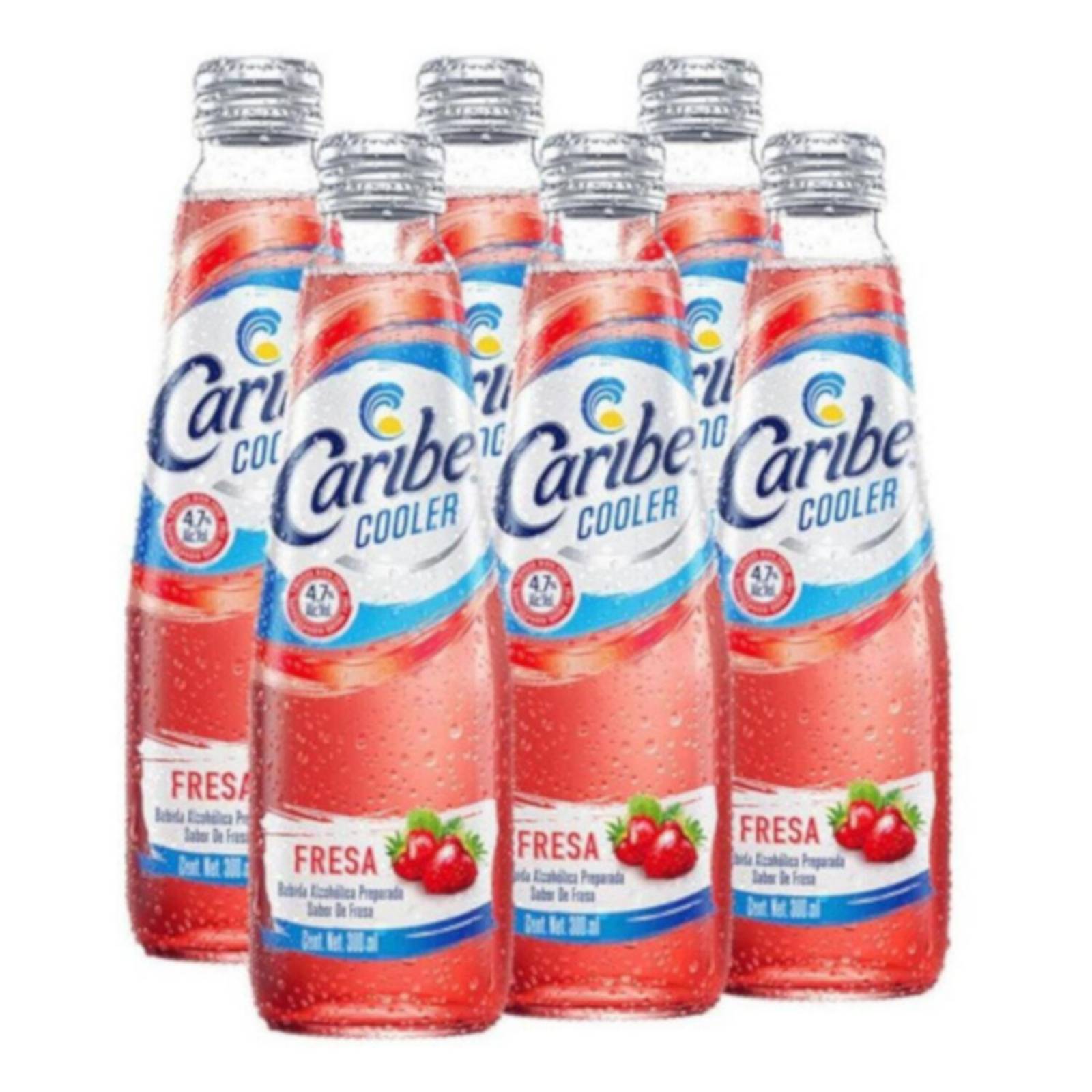 Pack de 12 Licor Caribe Cooler Fresa 300 ml 