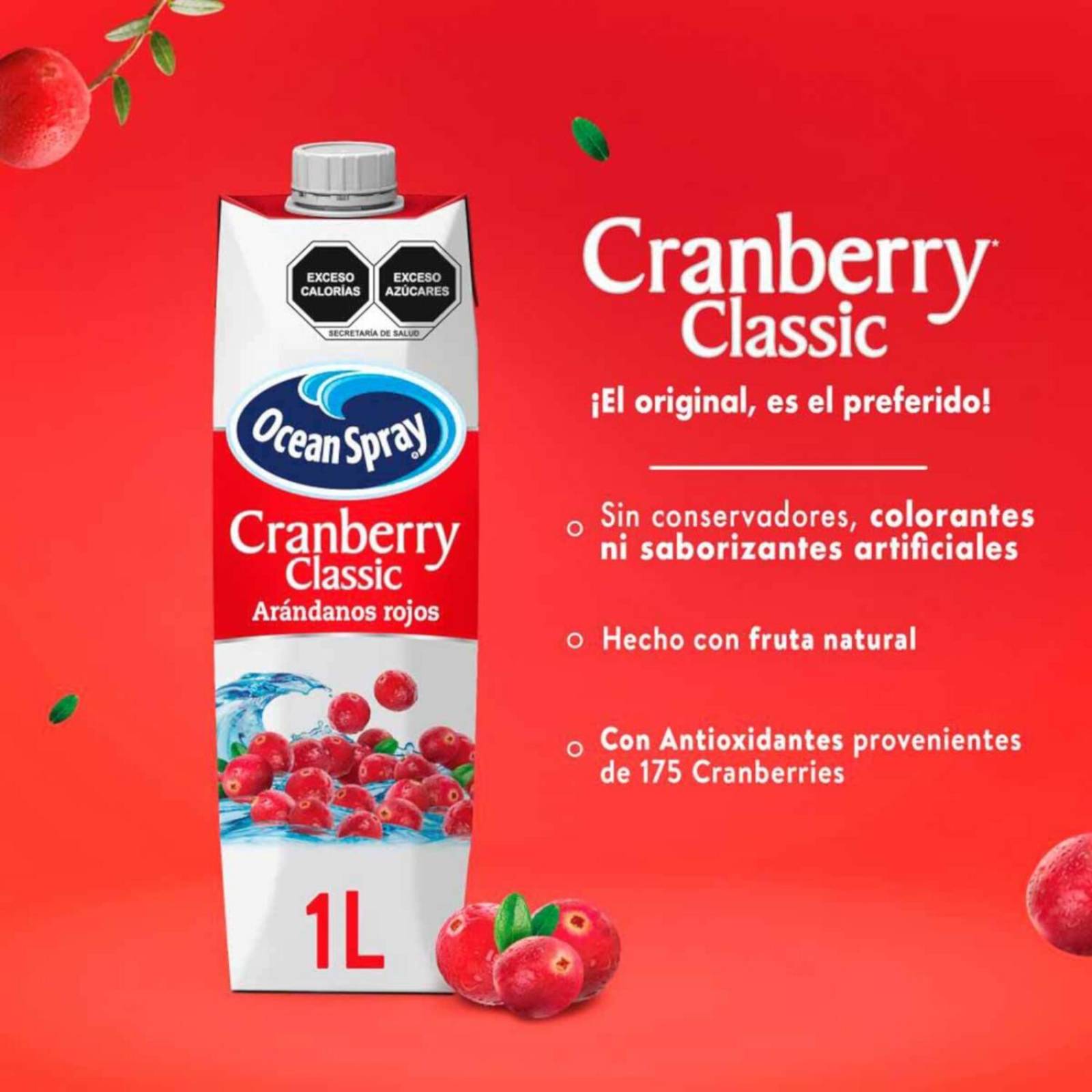 Pack de 12 Jugo Ocean Spray Arándano 1 L 