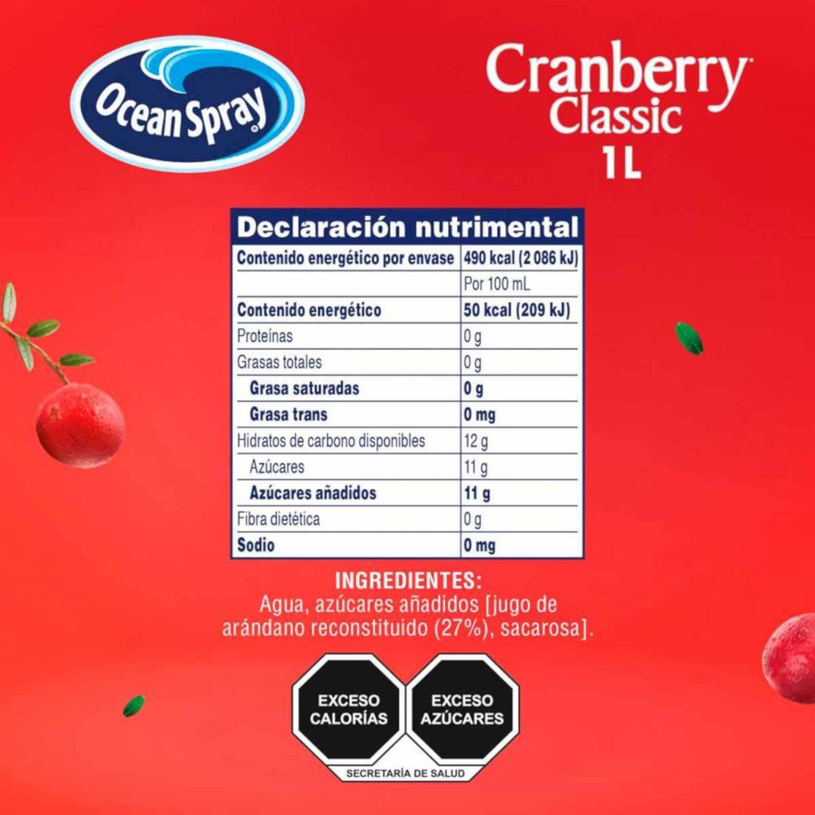 Pack de 12 Jugo Ocean Spray Arándano 1 L 
