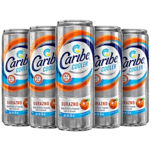 Pack de 24 Licor Caribe Cooler Durazno 355 ml 