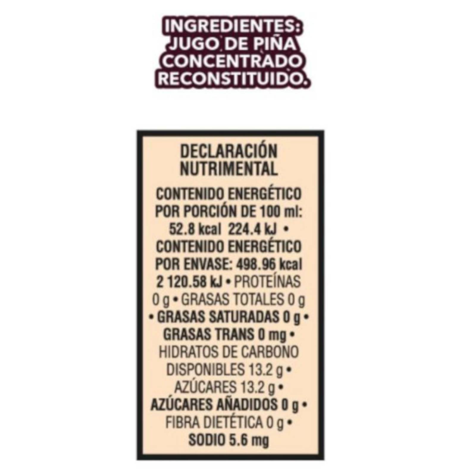 Pack de 12 Jugo Sonrisa Natura Piña 946 ml