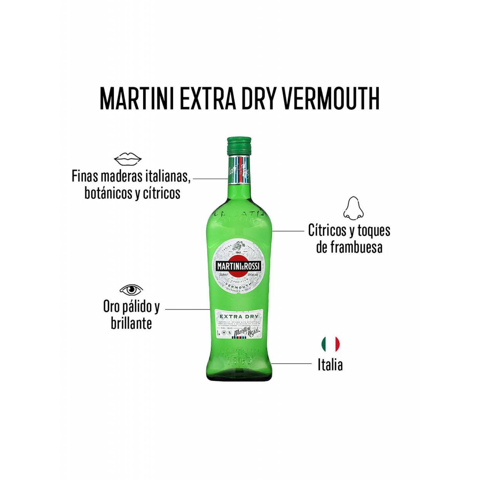 Pack de 12 Aperitivo Martini Extra Dry 750 ml 