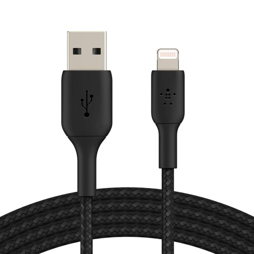 Cable Belkin trenzado USB-A a lightning Negro 