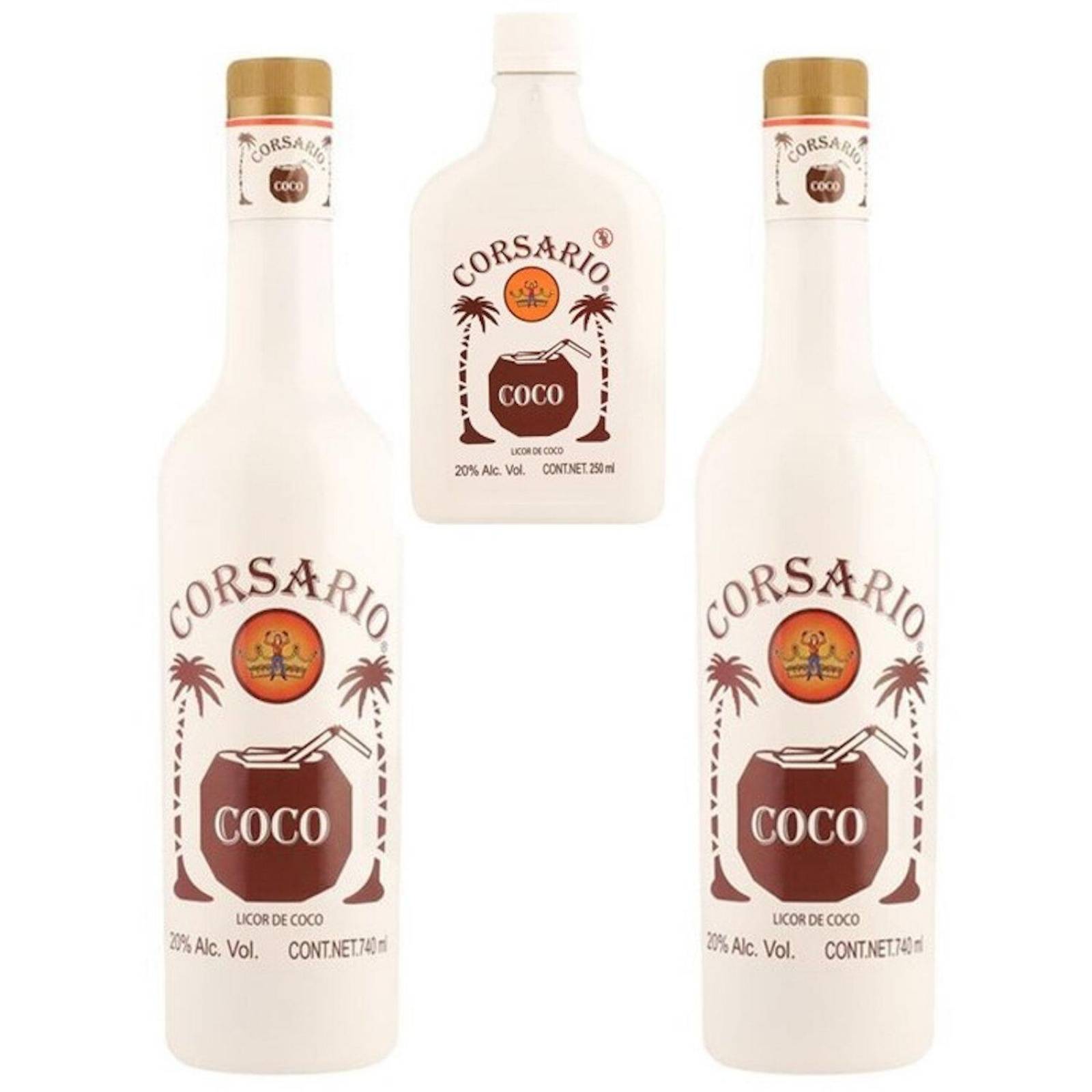 Licor Corsario Coco Duo 740 ml C/Anforita 250 ml 