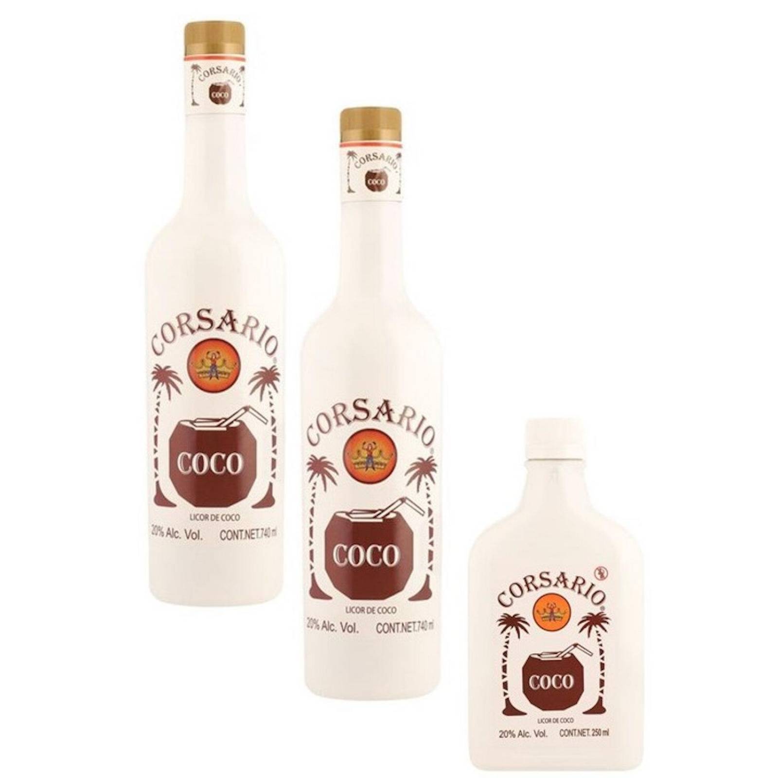 Licor Corsario Coco Duo 740 ml C/Anforita 250 ml 