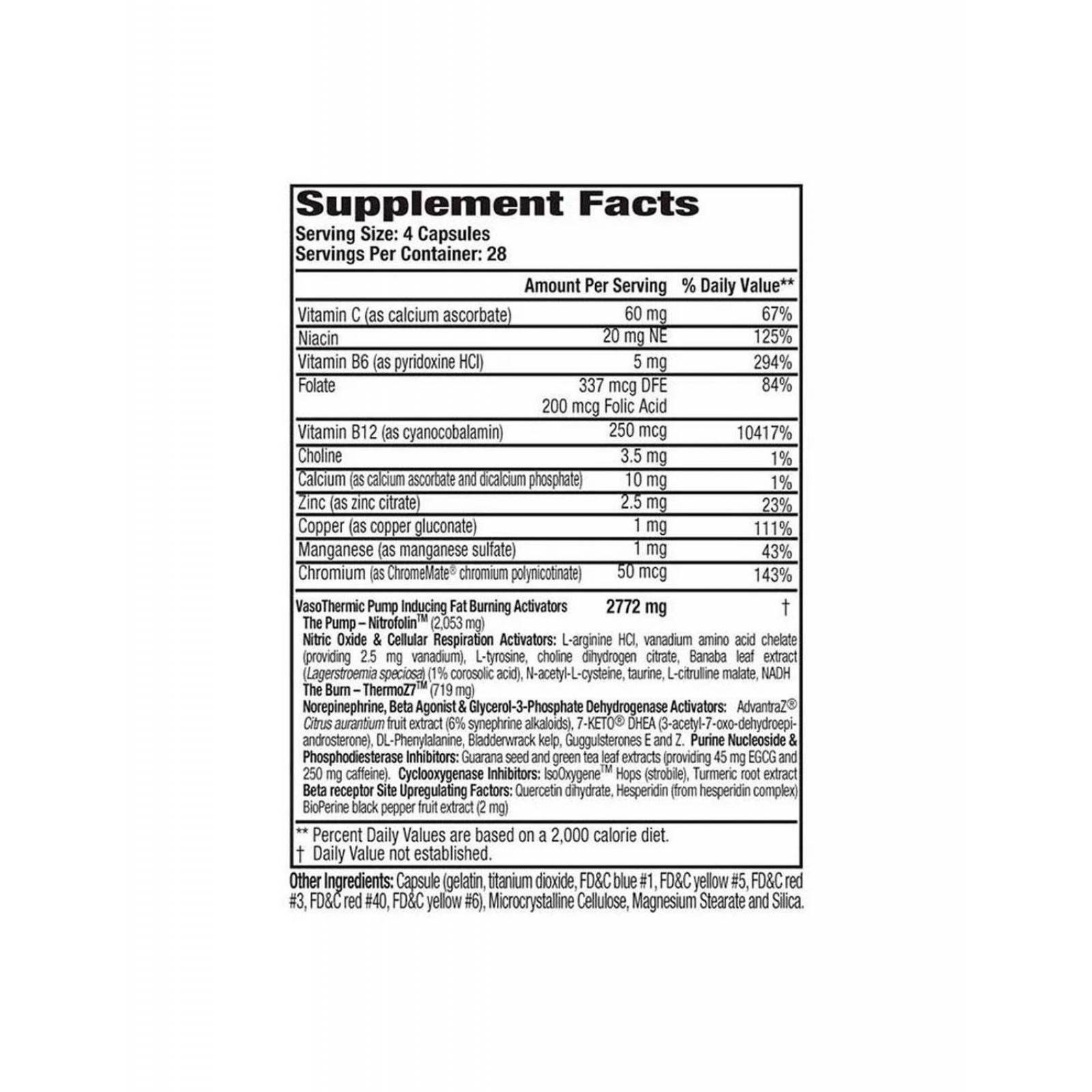 Pre entrenamiento Mhp Anadrox Pump & Burn 112 Cápsulas 