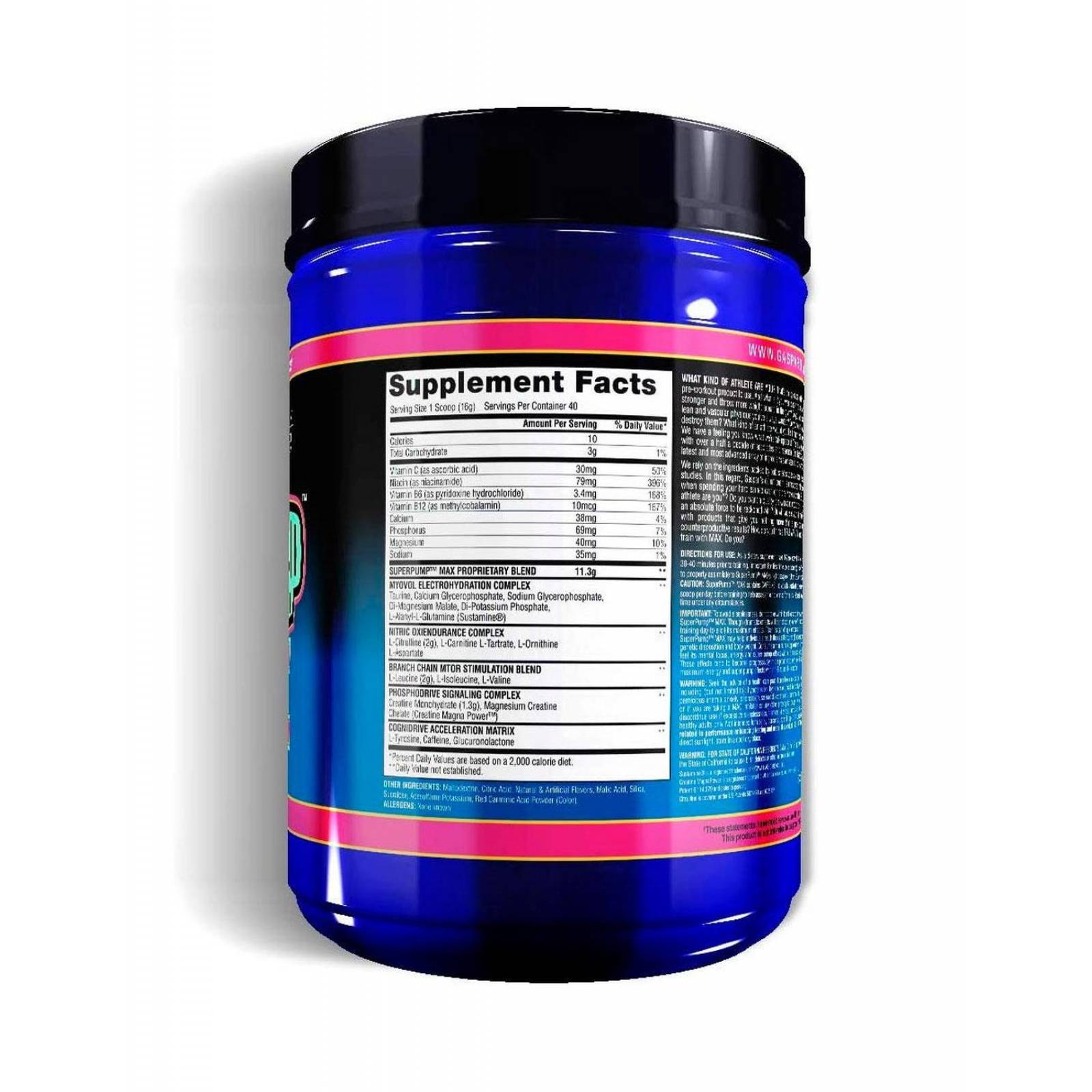 Oxido nitrico Gaspari Nutrition Super Pump Max 40 Servicios