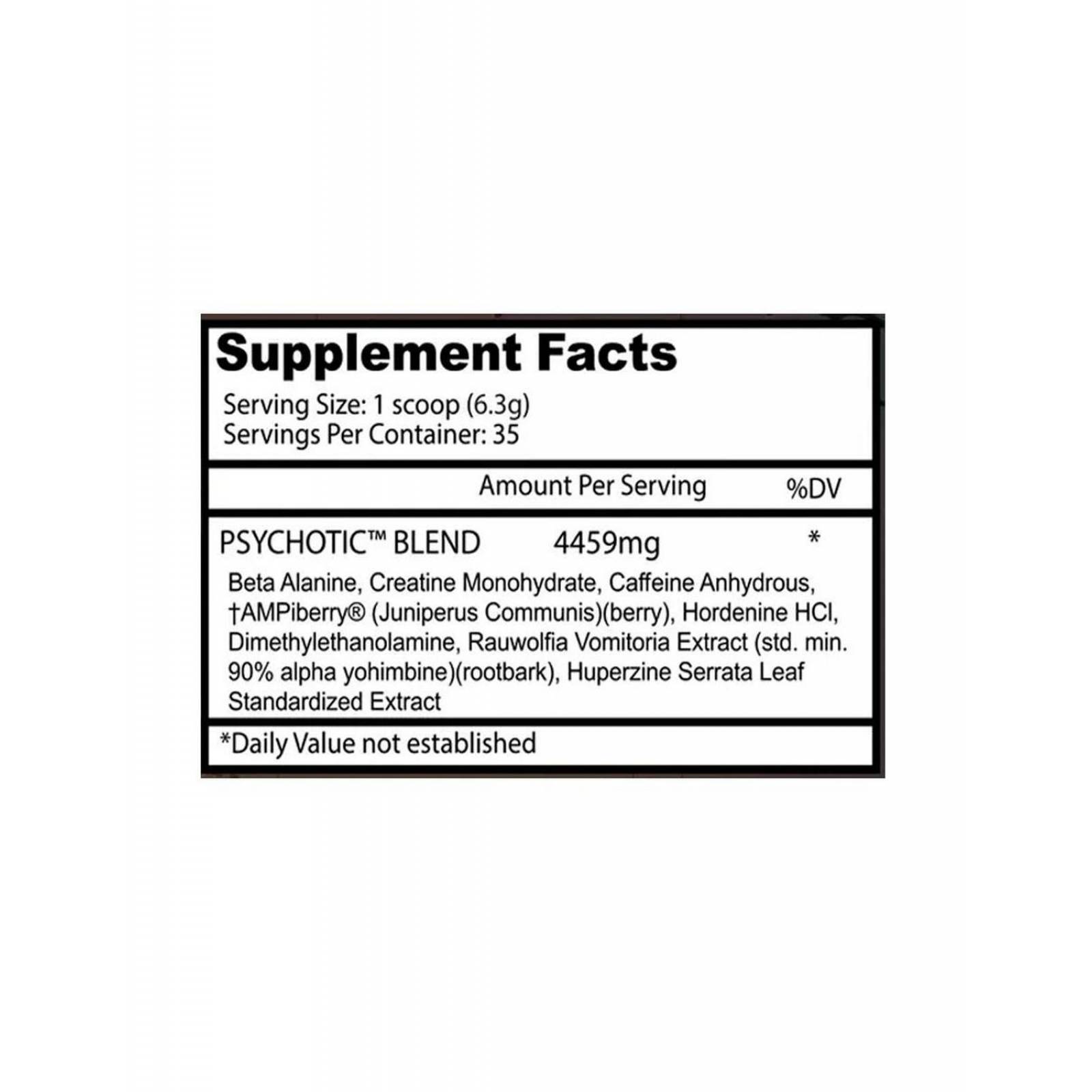 Oxido nitrico Insane Labz Psychotic gold 35 Servicios 