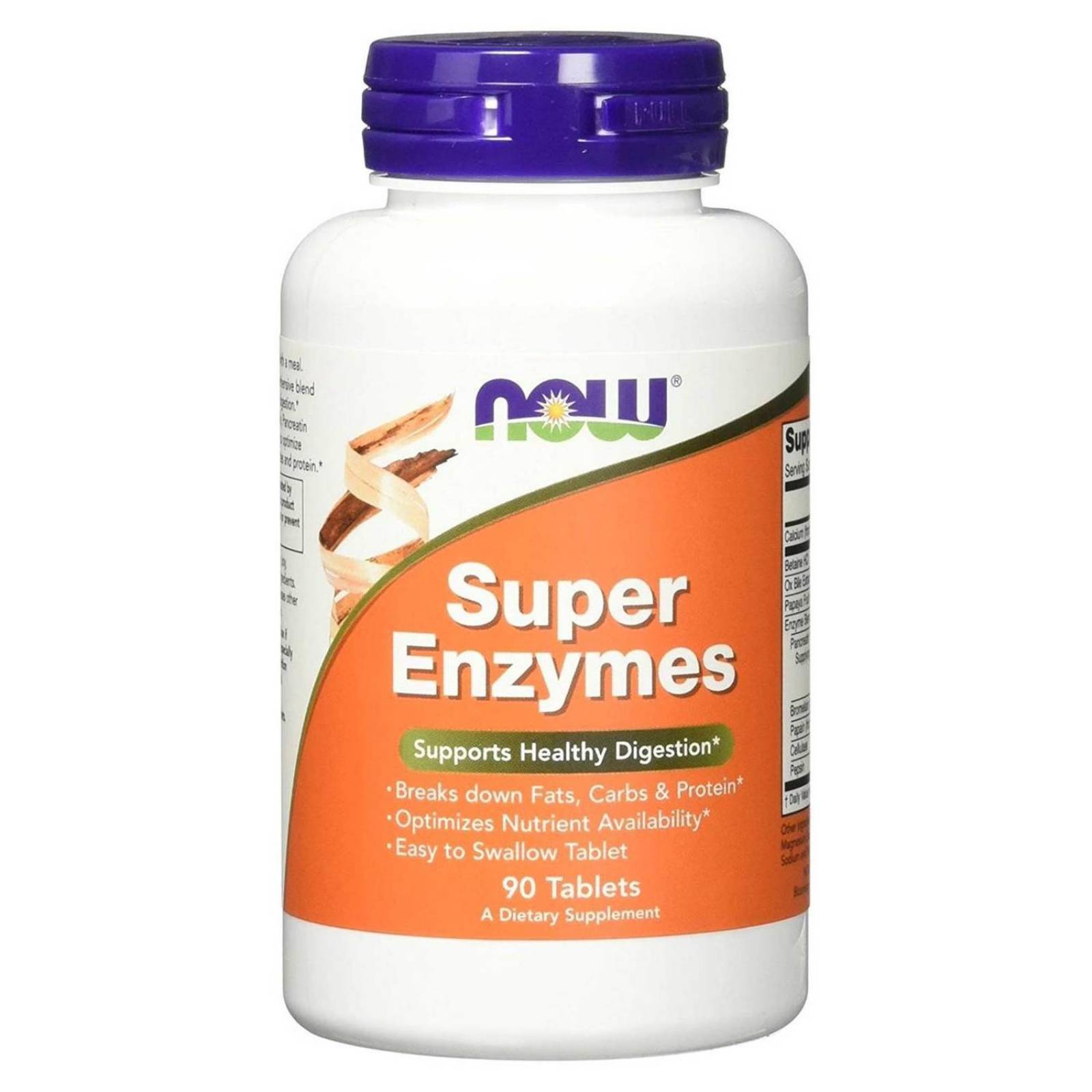 Enzimas digestivas Now Super Enzymes 90 Tabletas 