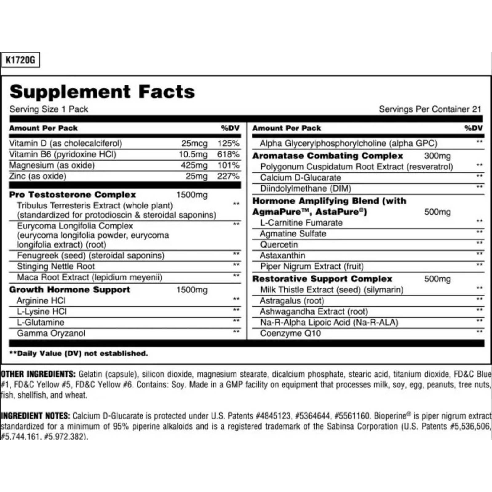 Anabólico natural Universal Nutrition Animal Stak 21 Packs 