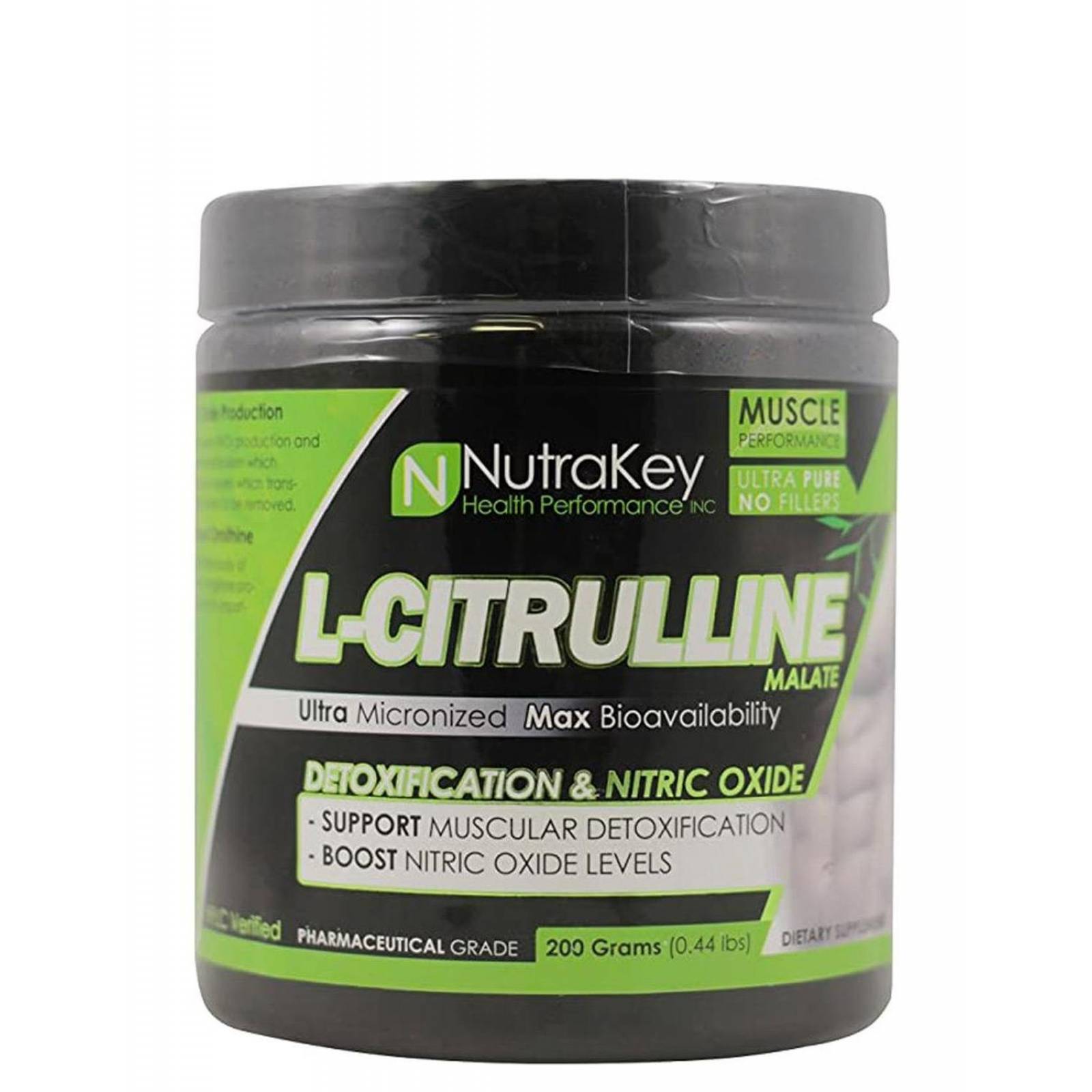 Oxido nitrico Nutrakey Citrulina polvo 200gr (100 servicios)