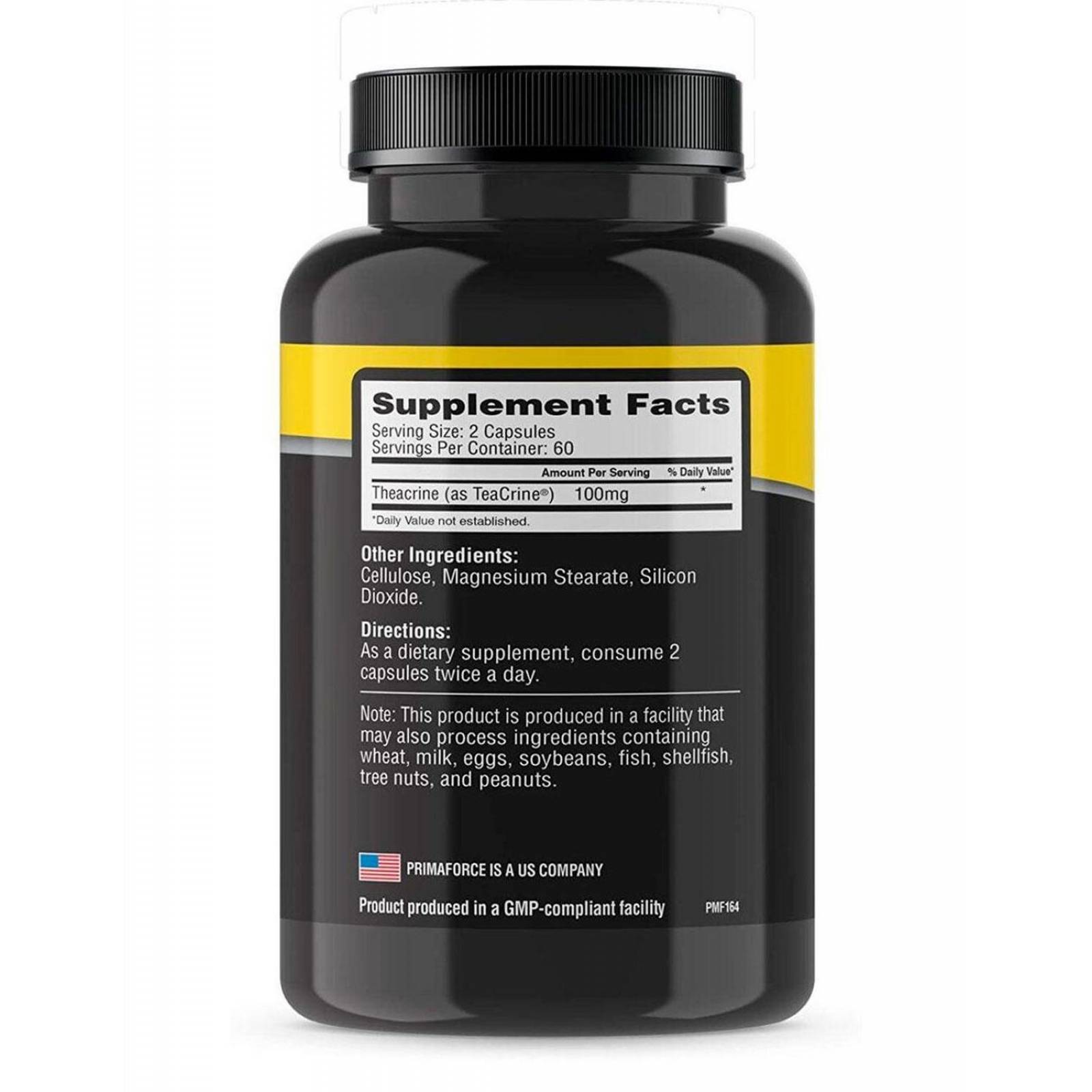 Pre Entrenamiento Primaforce Teacrine 120 Cápsulas 