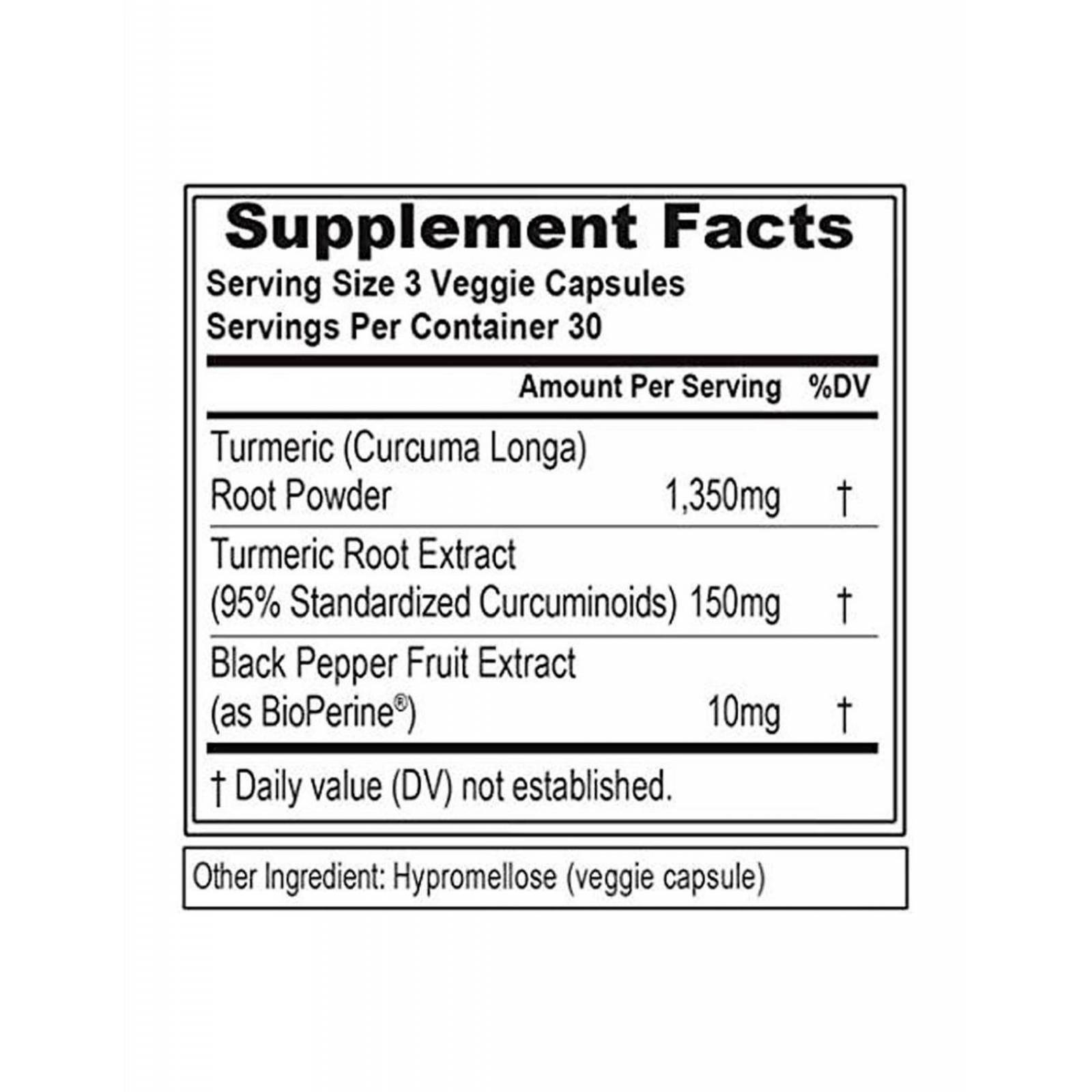 Vitaminas Evl Turmeric Cúrcuma 90 Cápsulas 