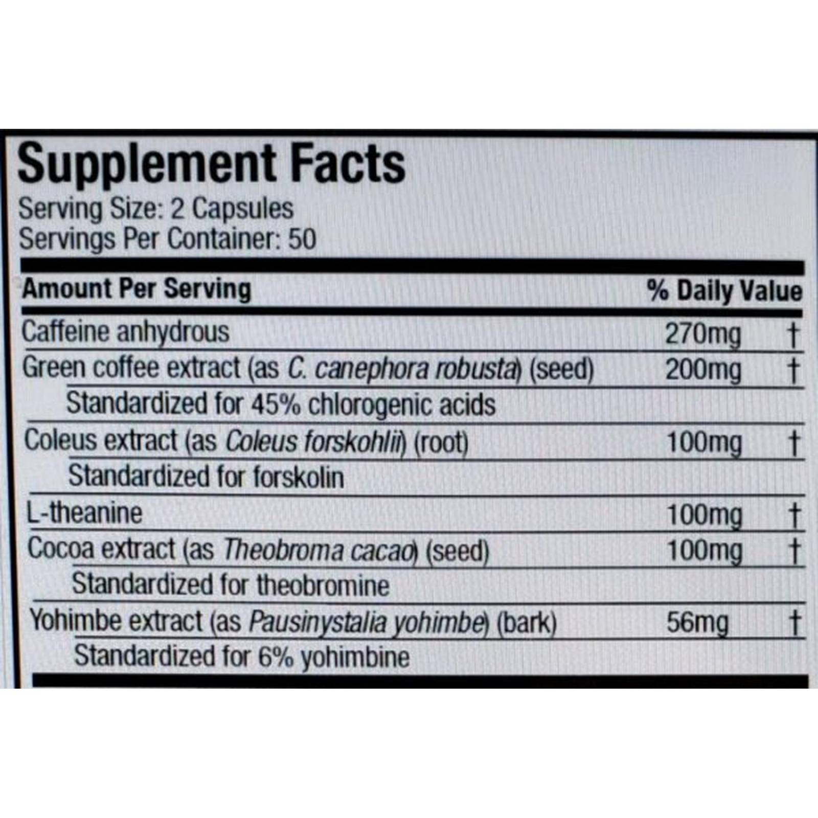 Pre entrenamiento Muscletech Hydroxycut hardcore elite 100 cápsulas