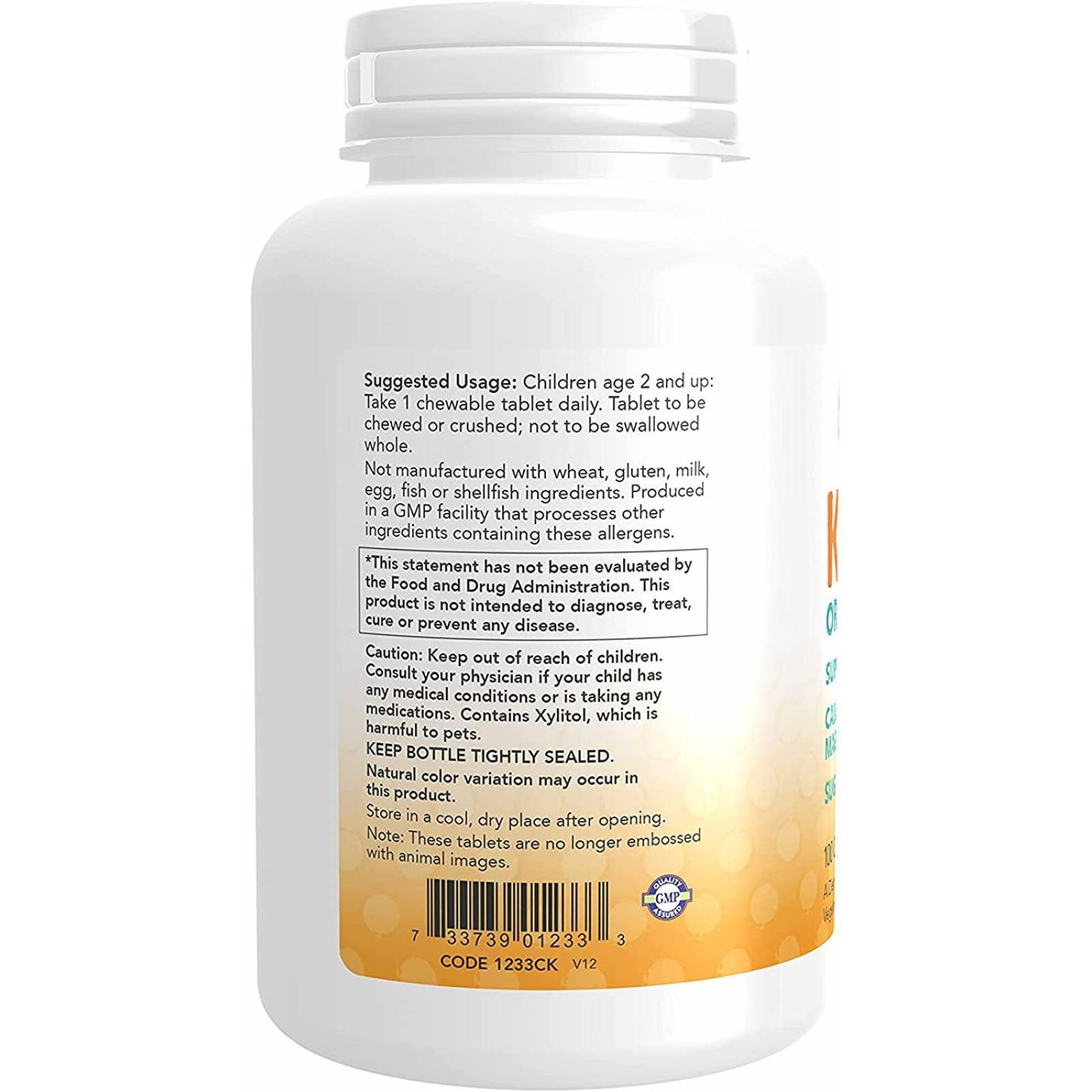 Vitaminas para niños Now Kid Cal 100 Gomitas 