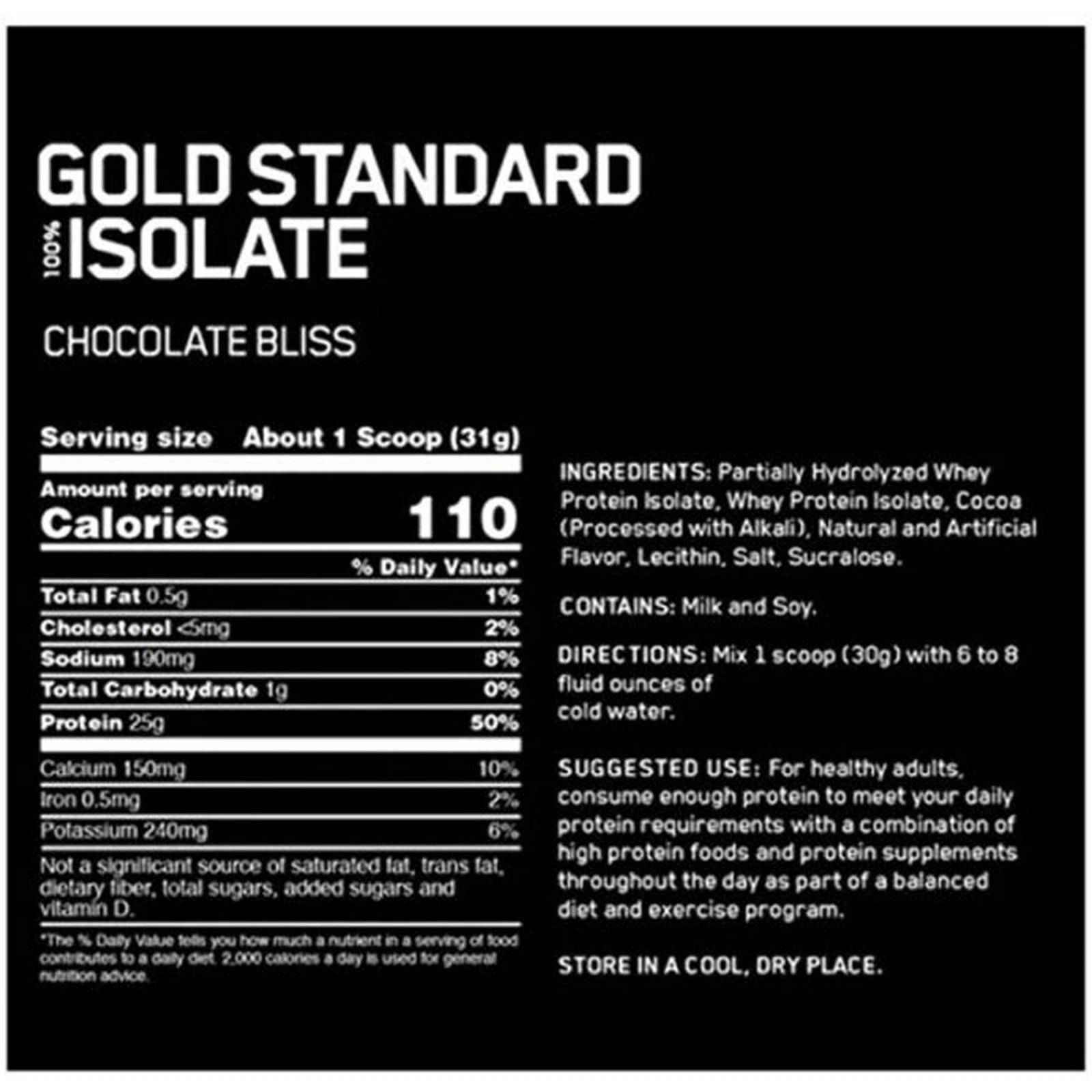 Proteína Optimum Nutrition Gold Standard 100% Isolate 5.2 lb 76 Serv 