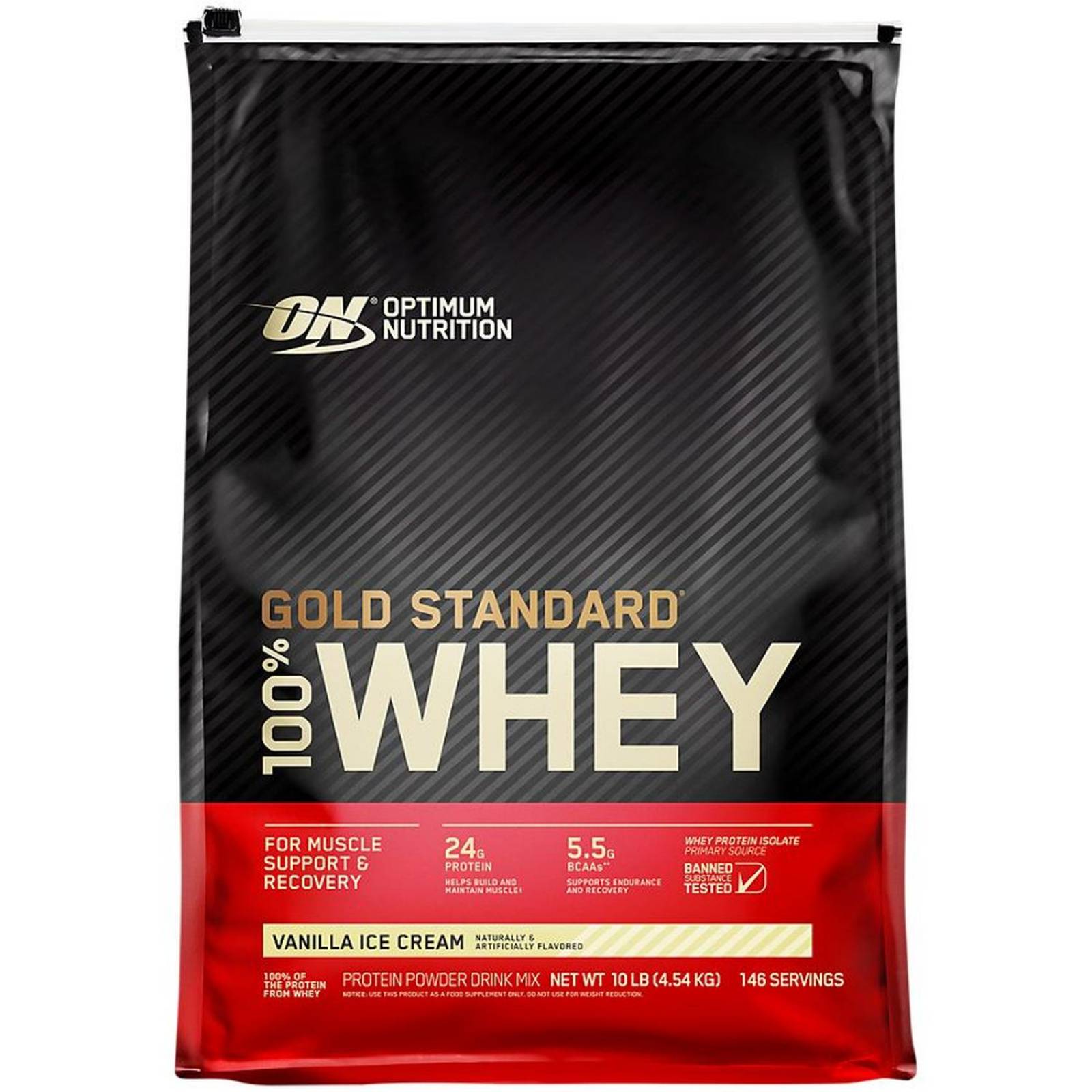 Proteína Optimum Nutrition Gold Standard 100% Whey 10 lb 146 Servicios 